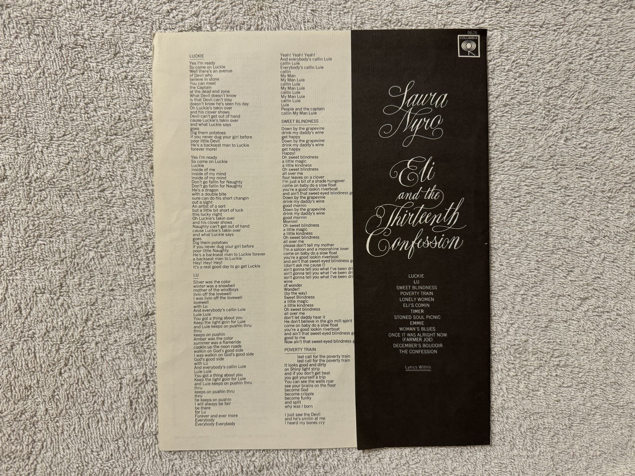 Omslagsbild för skivan LAURA NYRO eli & the thirteenth confession LP -68/73 COLUMBIA CS 9626