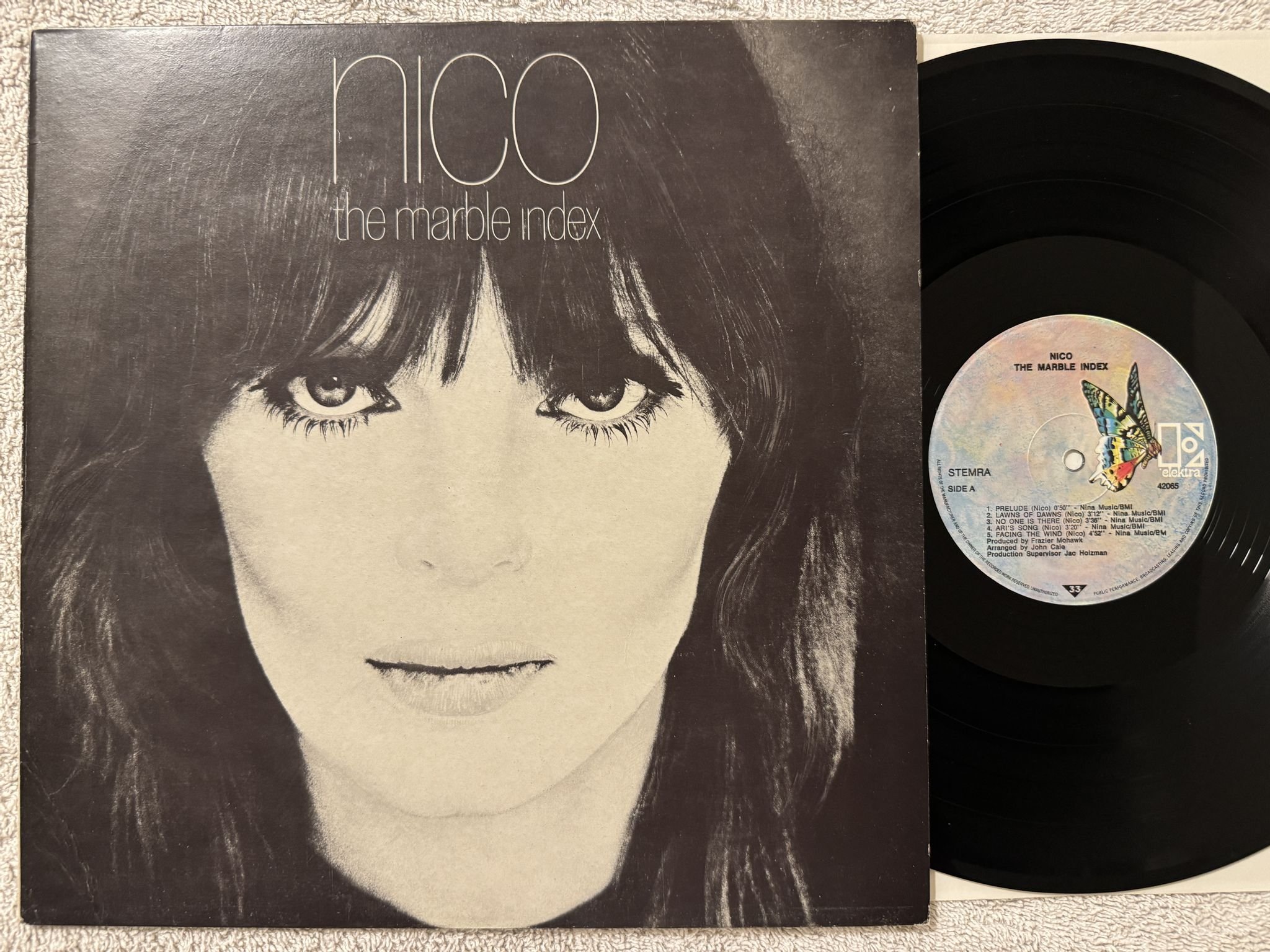 Omslagsbild för skivan NICO the marble index LP -72 Belgium ELEKTRA 42065 ** AVANTGARDE **