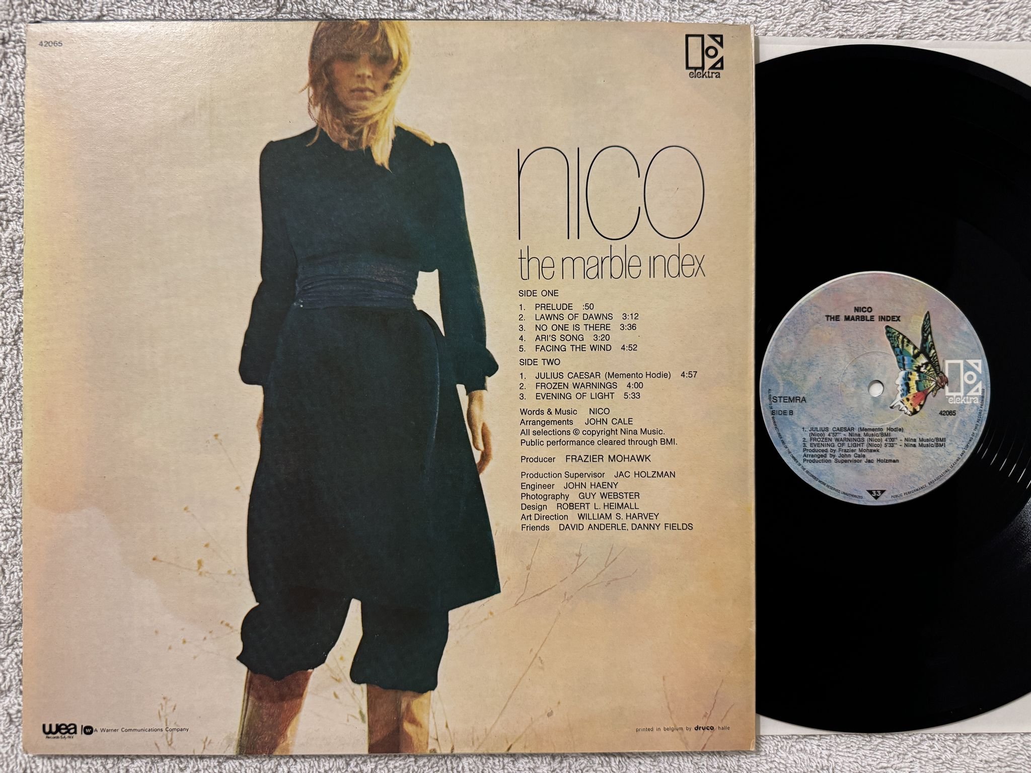 Omslagsbild för skivan NICO the marble index LP -72 Belgium ELEKTRA 42065 ** AVANTGARDE **