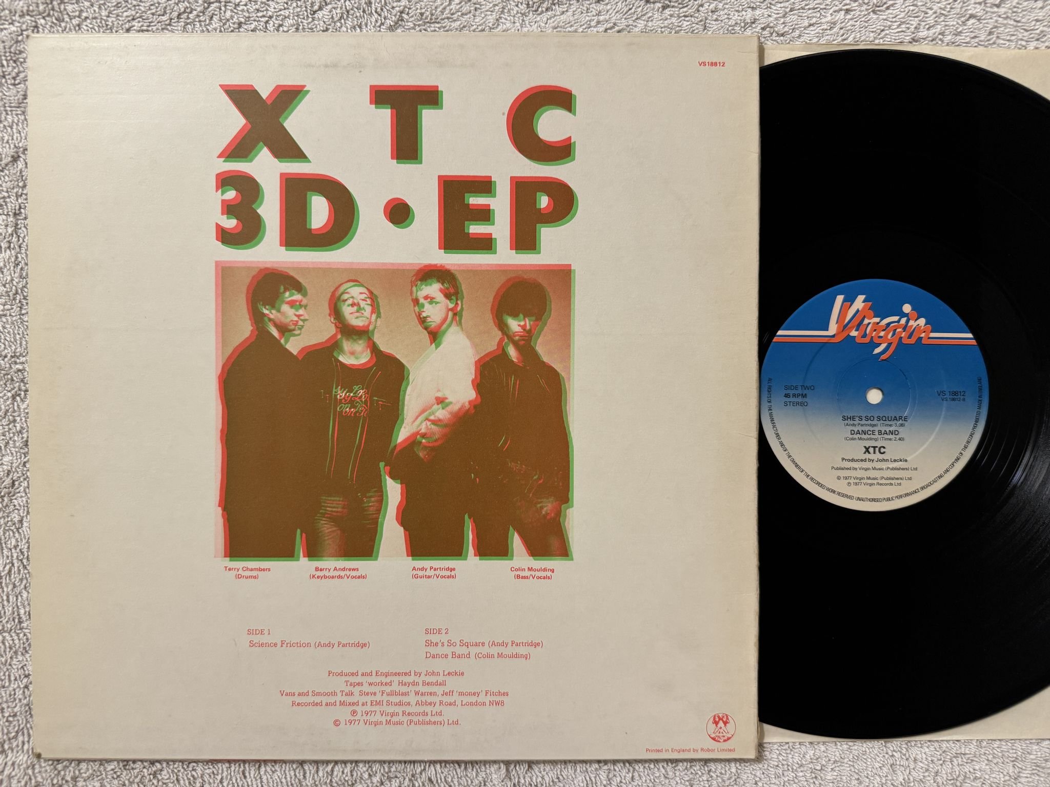 Omslagsbild för skivan XTC 3D • 12"EP -77 UK virgin vs 18812