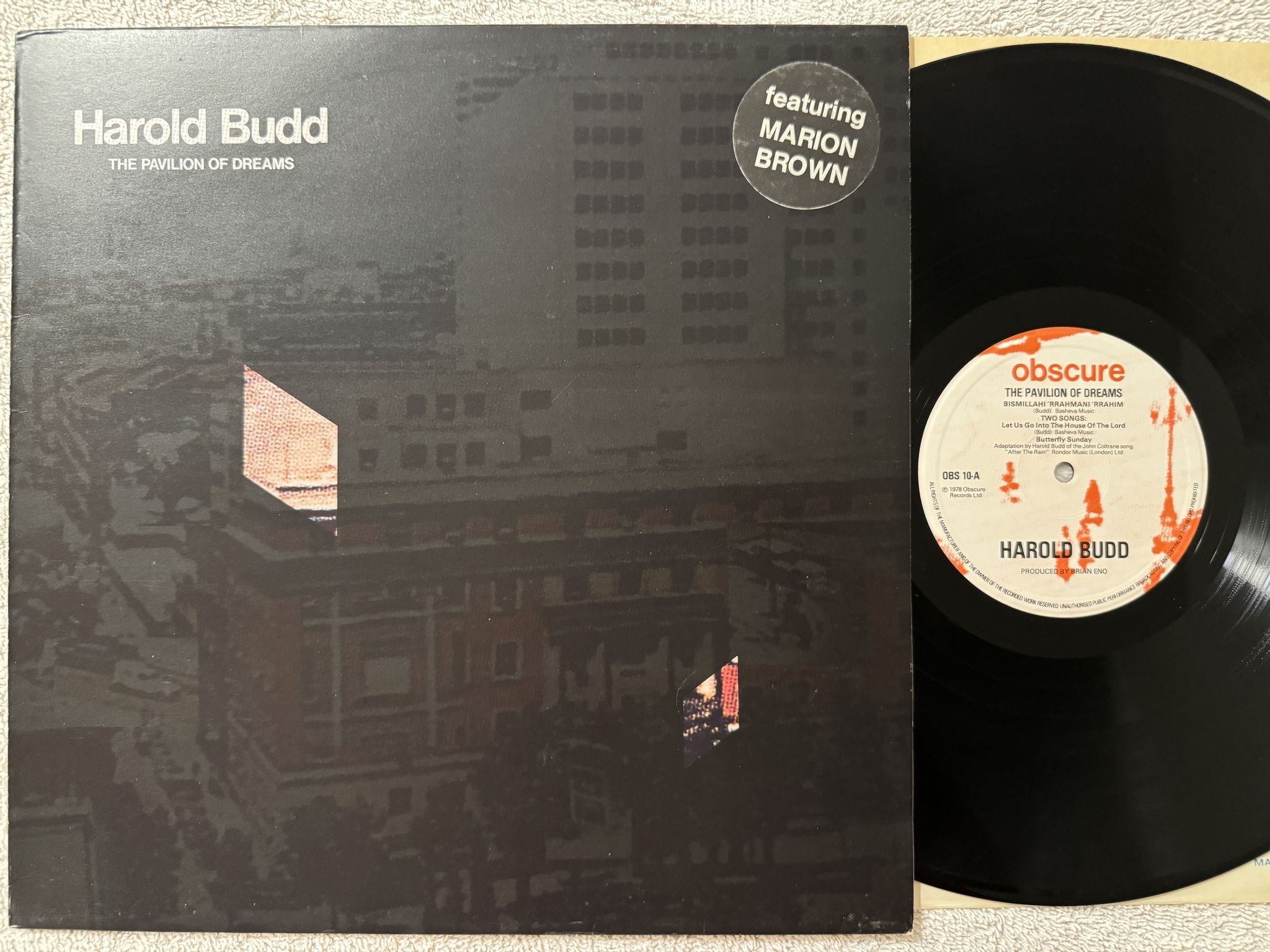 Omslagsbild för skivan HAROLD BUDD the pavilion of dreams LP -78 UK OBSCURE OBS 10
