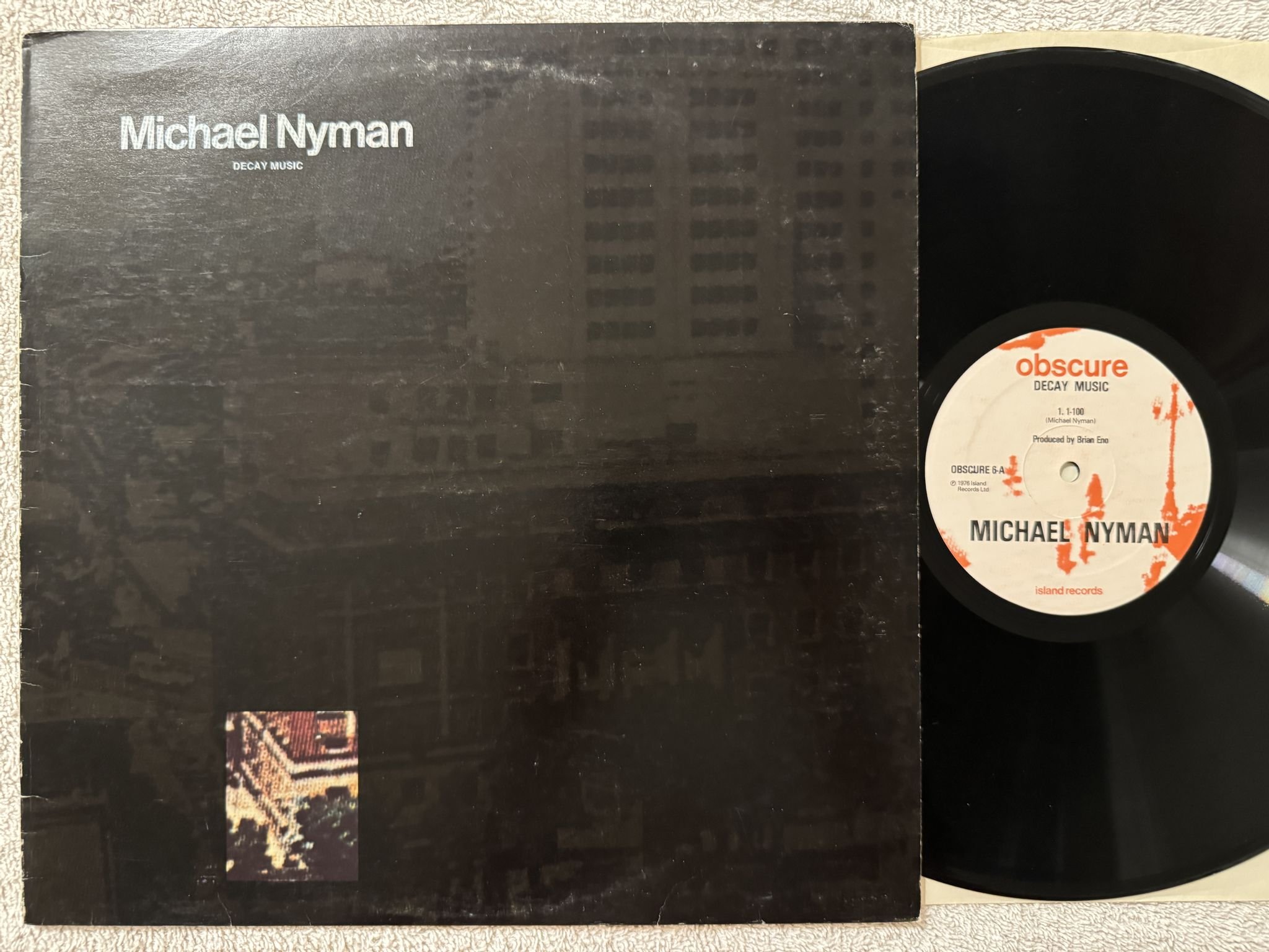 Omslagsbild för skivan MICHAEL NYMAN decay music LP -76 UK OBSCURE 6