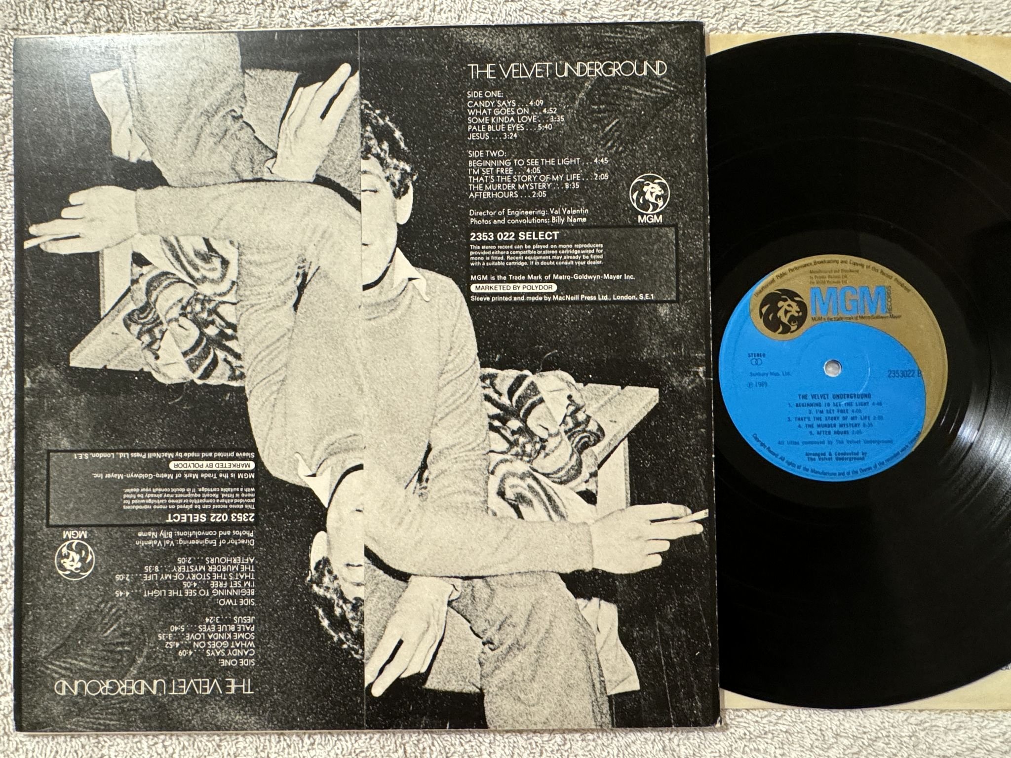 Omslagsbild för skivan THE VELVET UNDERGROUND s/t LP -69/71 UK MGM 2353022