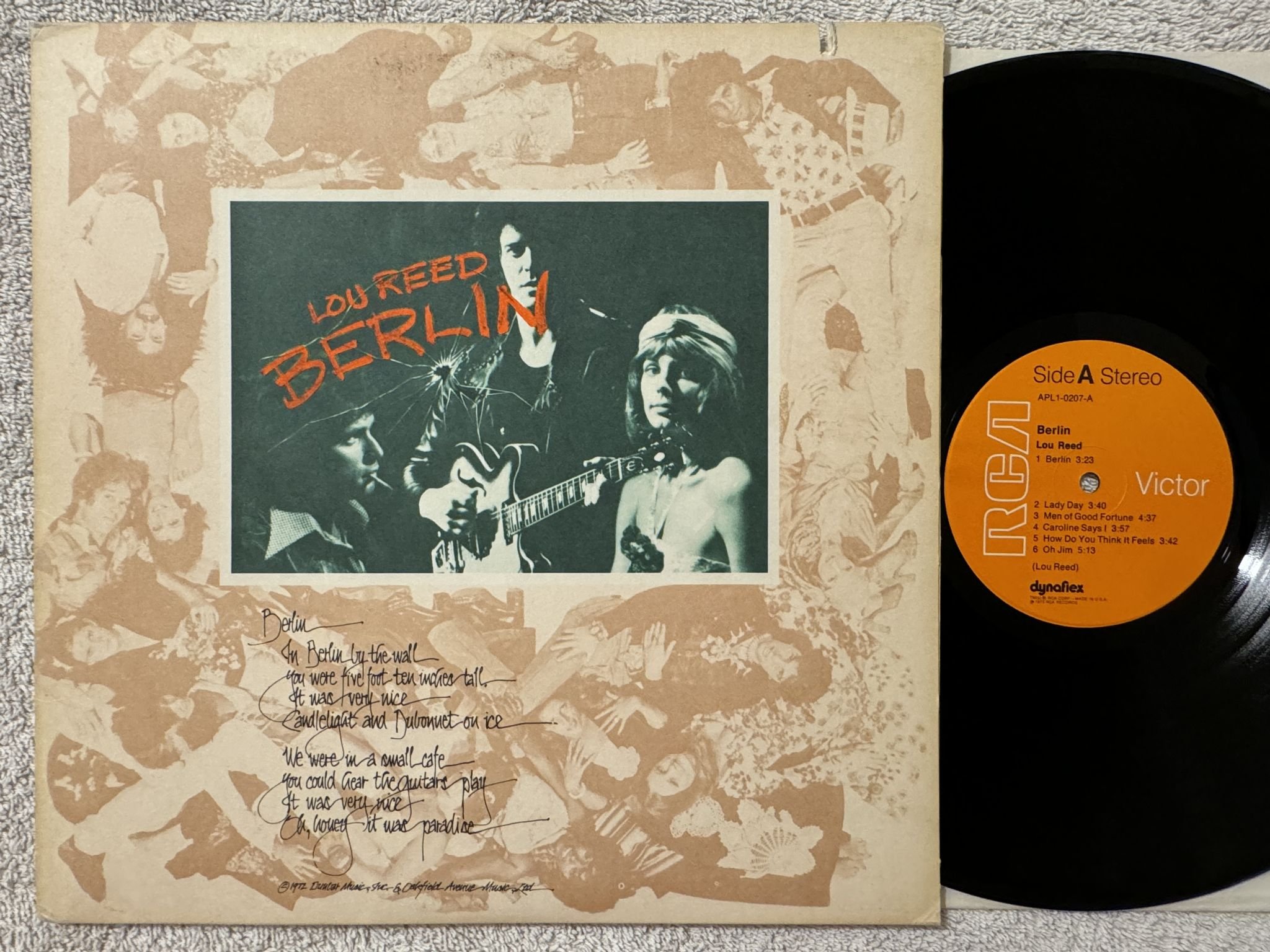 Omslagsbild för skivan LOU REED Berlin LP -73 US RCA APL1-0207