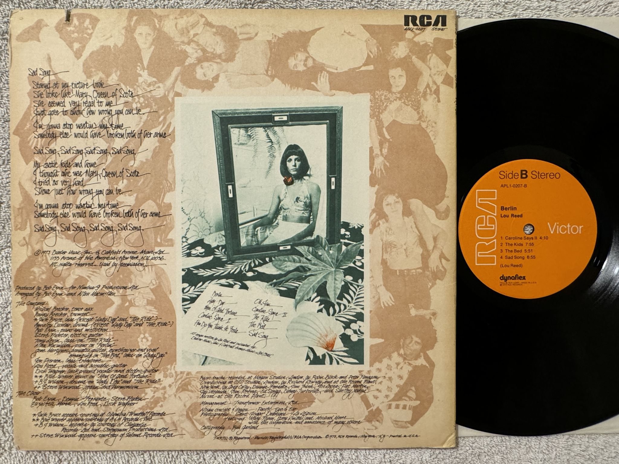 Omslagsbild för skivan LOU REED Berlin LP -73 US RCA APL1-0207