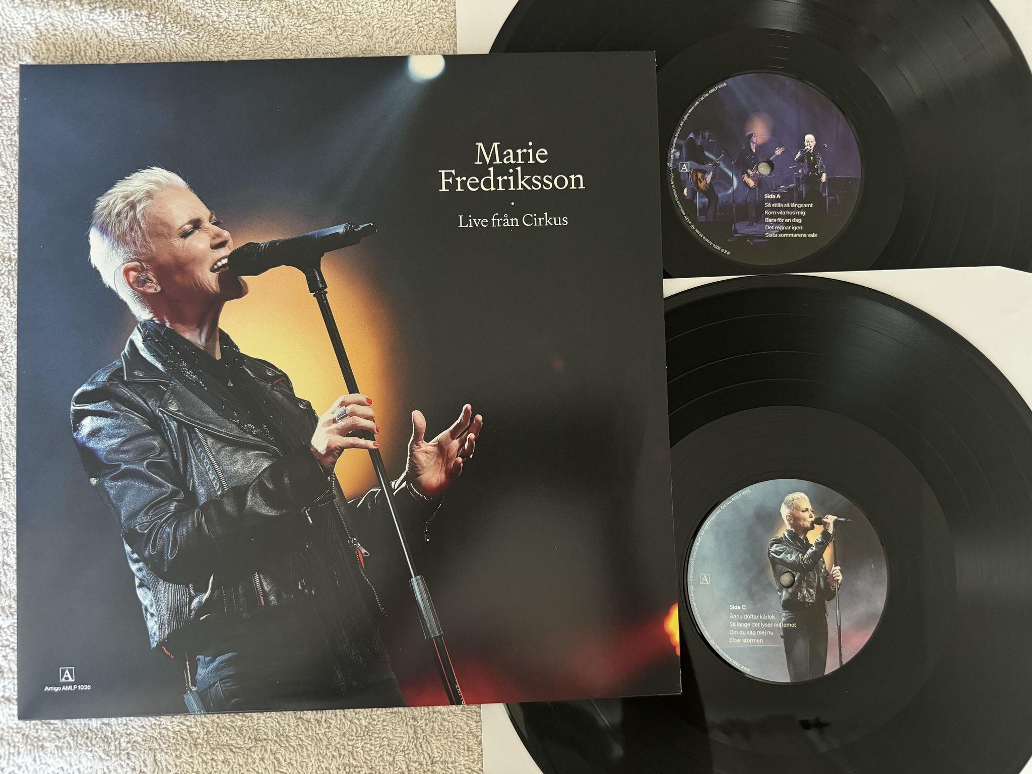 Omslagsbild för skivan MARIE FREDRIKSSON Live Från Cirkus 2xLP 2024 Swe AMIGO AMLP 1036