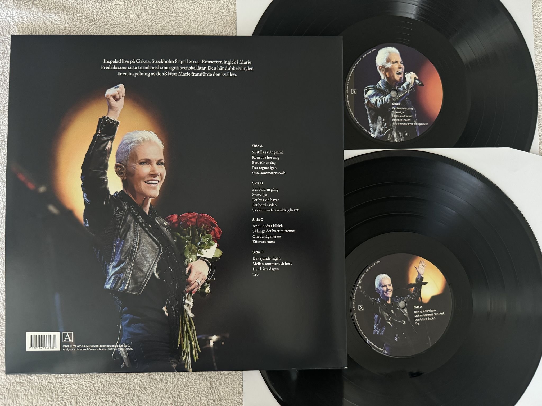 Omslagsbild för skivan MARIE FREDRIKSSON Live Från Cirkus 2xLP 2024 Swe AMIGO AMLP 1036