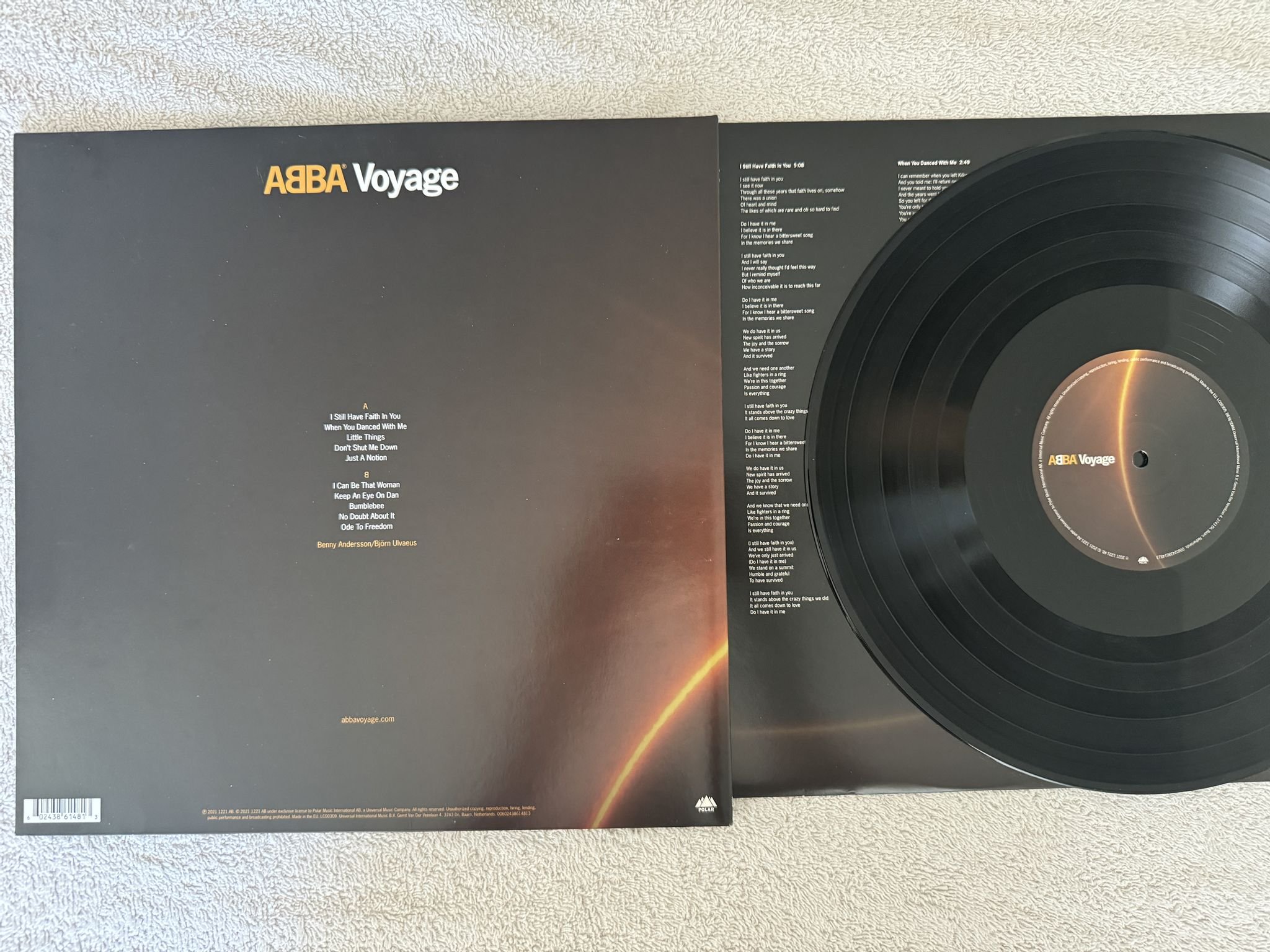 Omslagsbild för skivan ABBA voyage LP 2021 POLAR 00602438614813