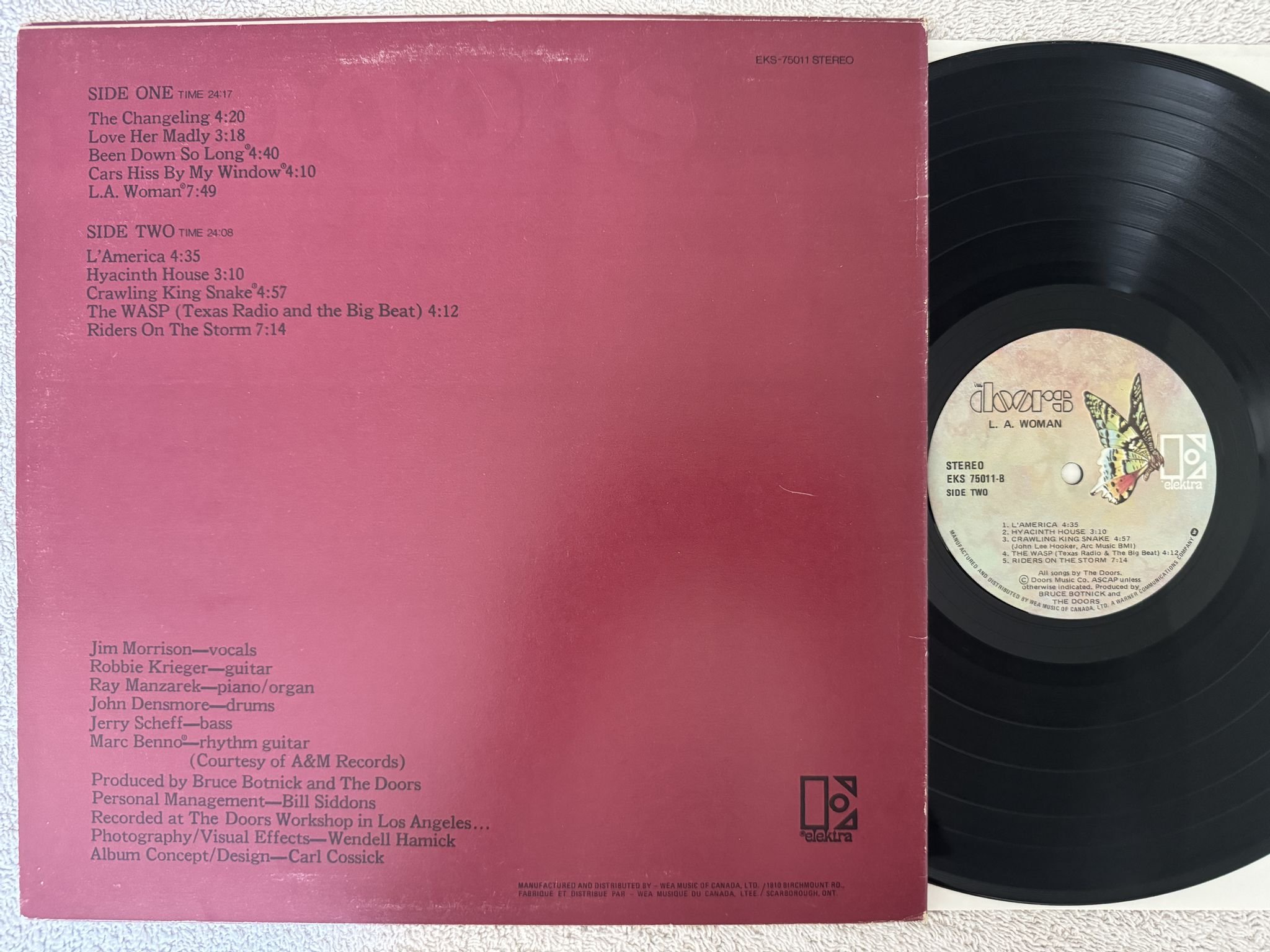 Omslagsbild för skivan DOORS L.A. woman LP Can ELEKTRA EKS 75011