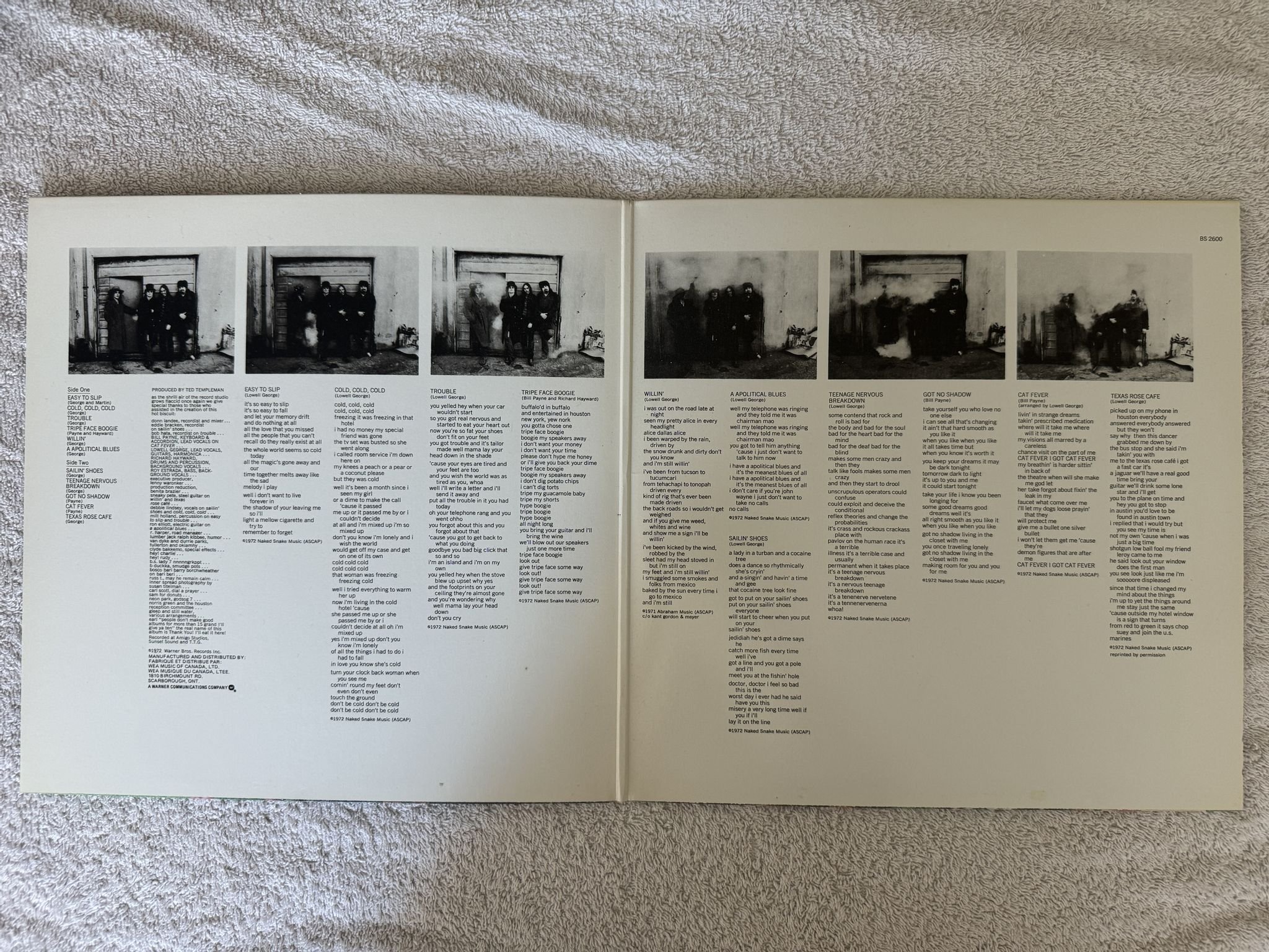 Omslagsbild för skivan LITTLE FEAT sailin' shoes LP re Can WARNER BS 2600