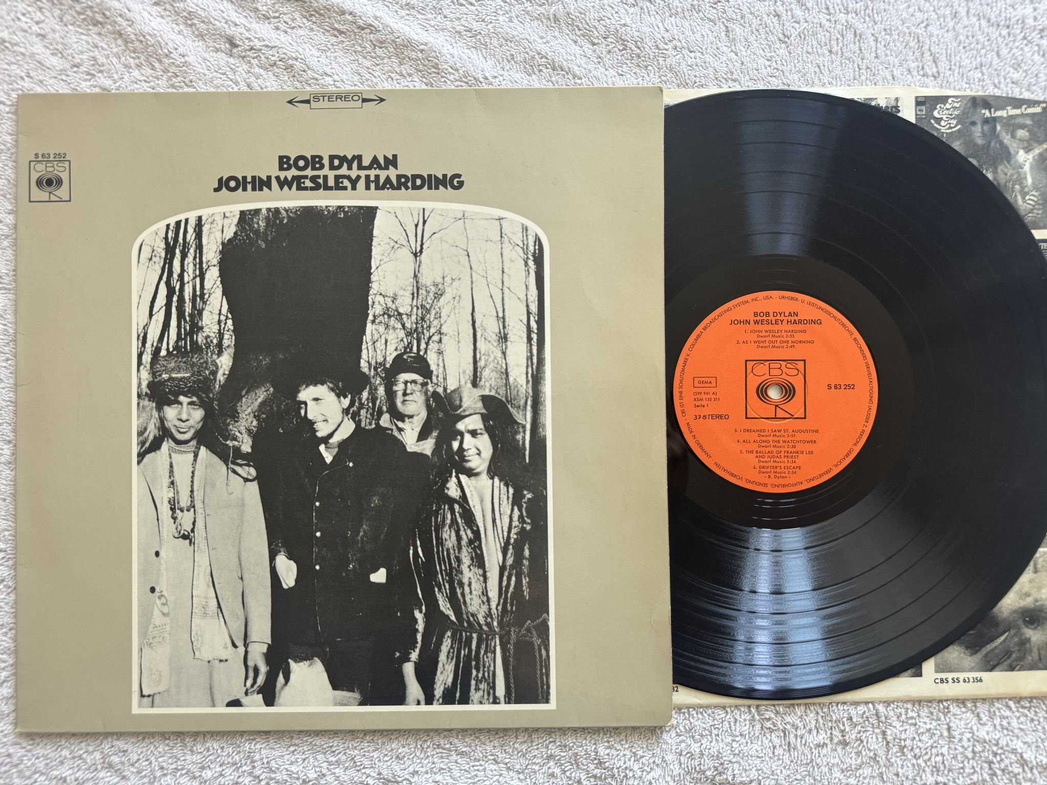 Omslagsbild för skivan BOB DYLAN John Wesley Harding LP Ger CBS S 63252
