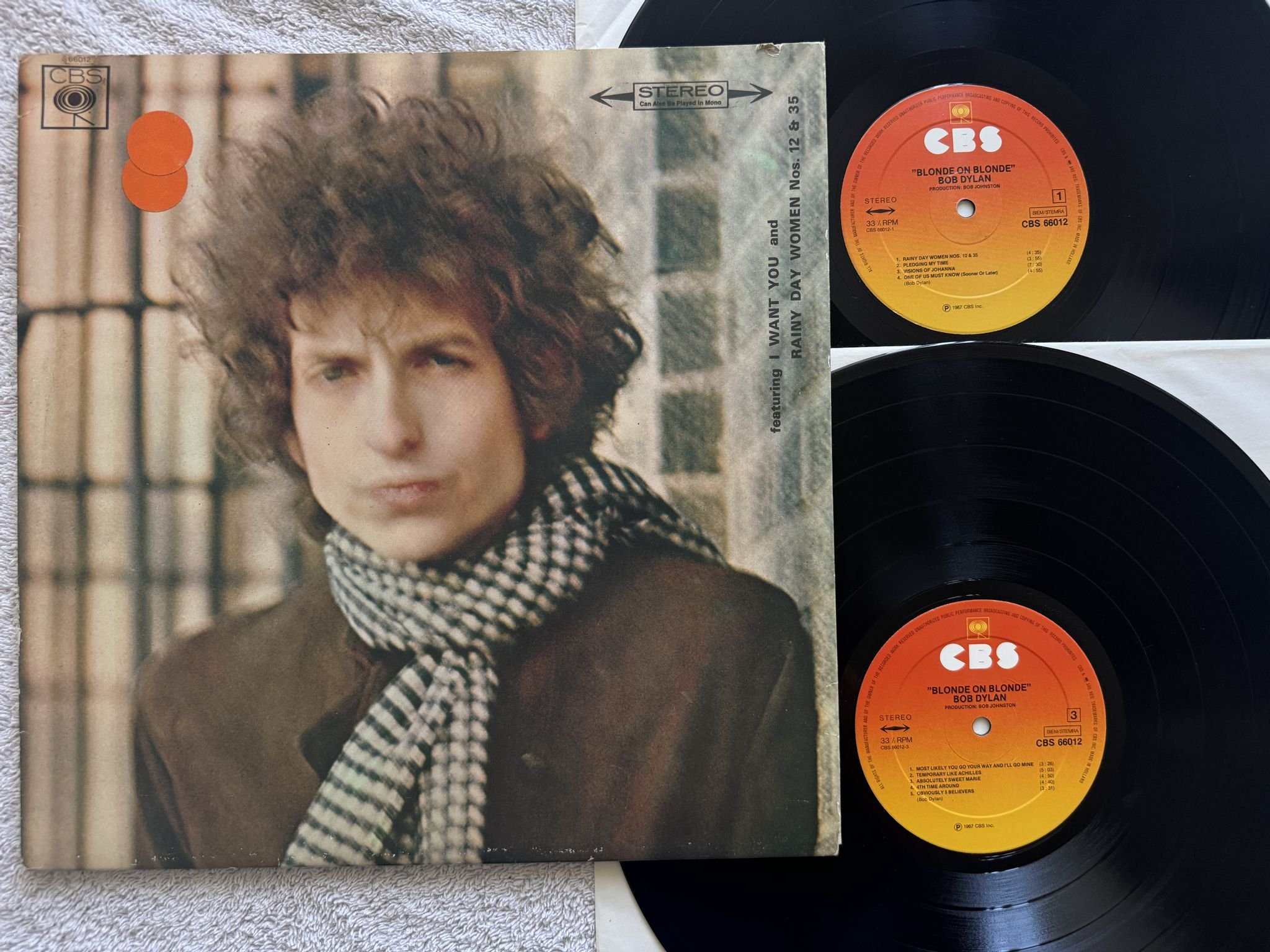 Omslagsbild för skivan BOB DYLAN blonde on blonde 2xLP re Hol CBS 66012