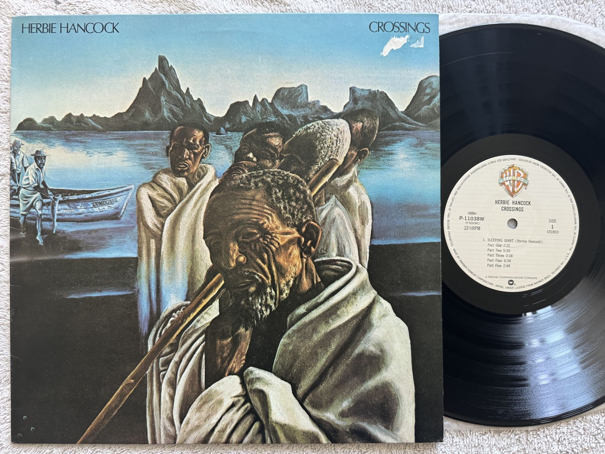 Omslagsbild för skivan HERBIE HANCOCK crossings LP -81 Japan WARNER P-11038W