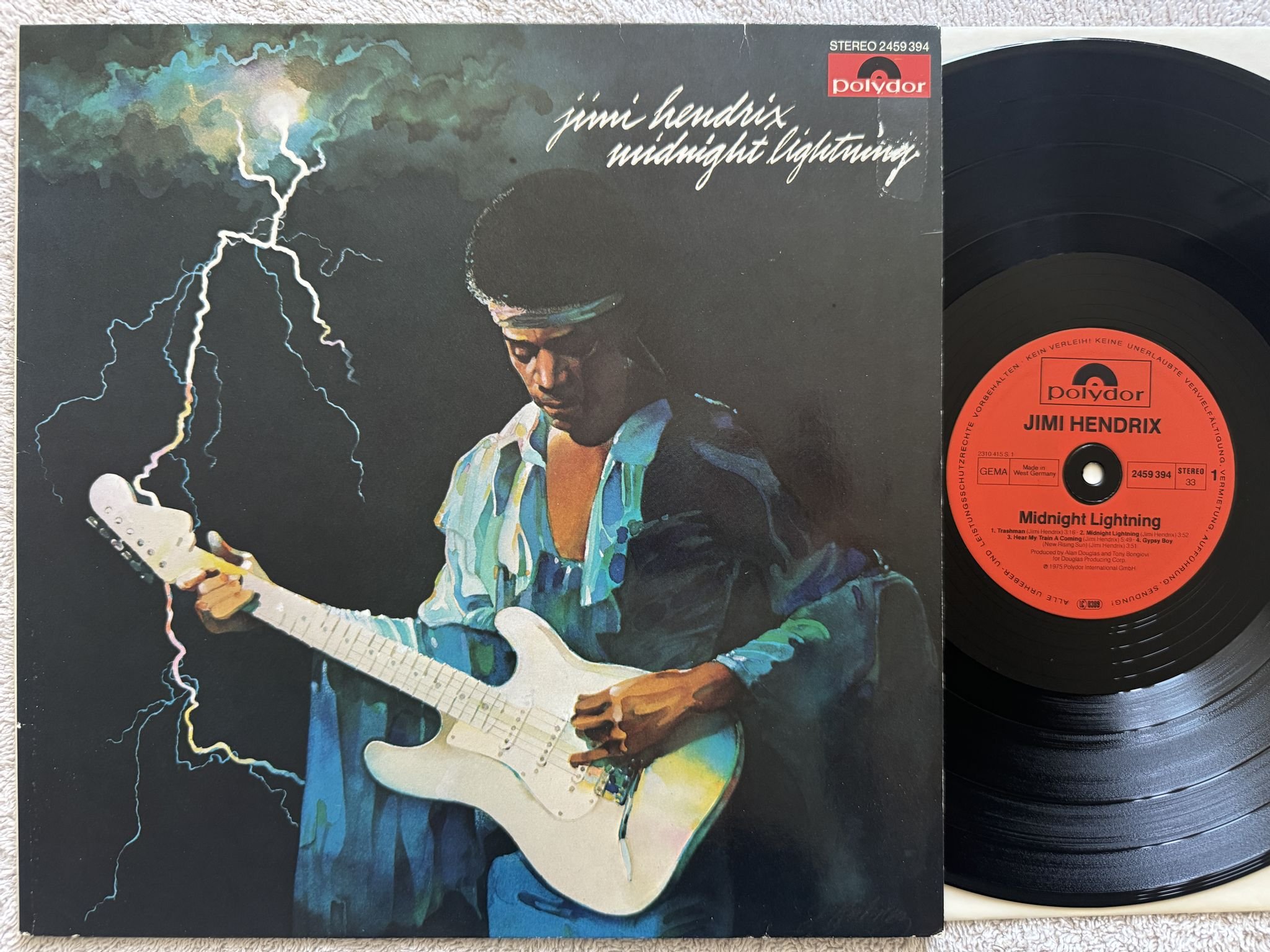 Omslagsbild för skivan JIMI HENDRIX midnight lightning LP re Ger POLYDOR 2459394