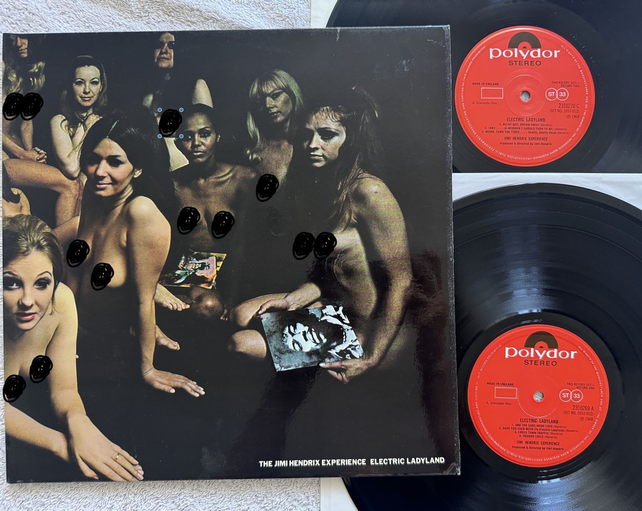 Omslagsbild för skivan JIMI HENDRIX electric ladyland 2LP re UK POLYDOR 2310269