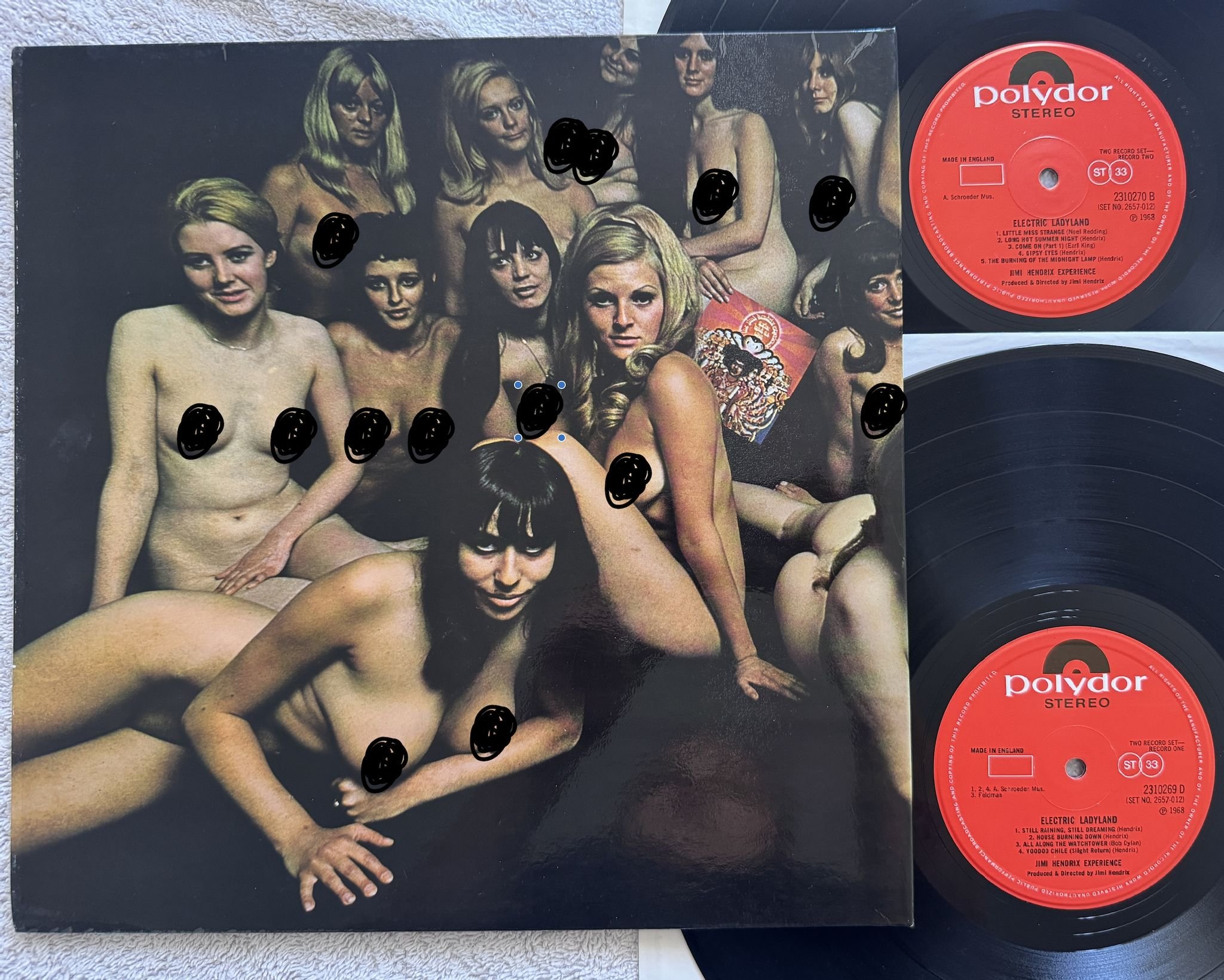 Omslagsbild för skivan JIMI HENDRIX electric ladyland 2LP re UK POLYDOR 2310269