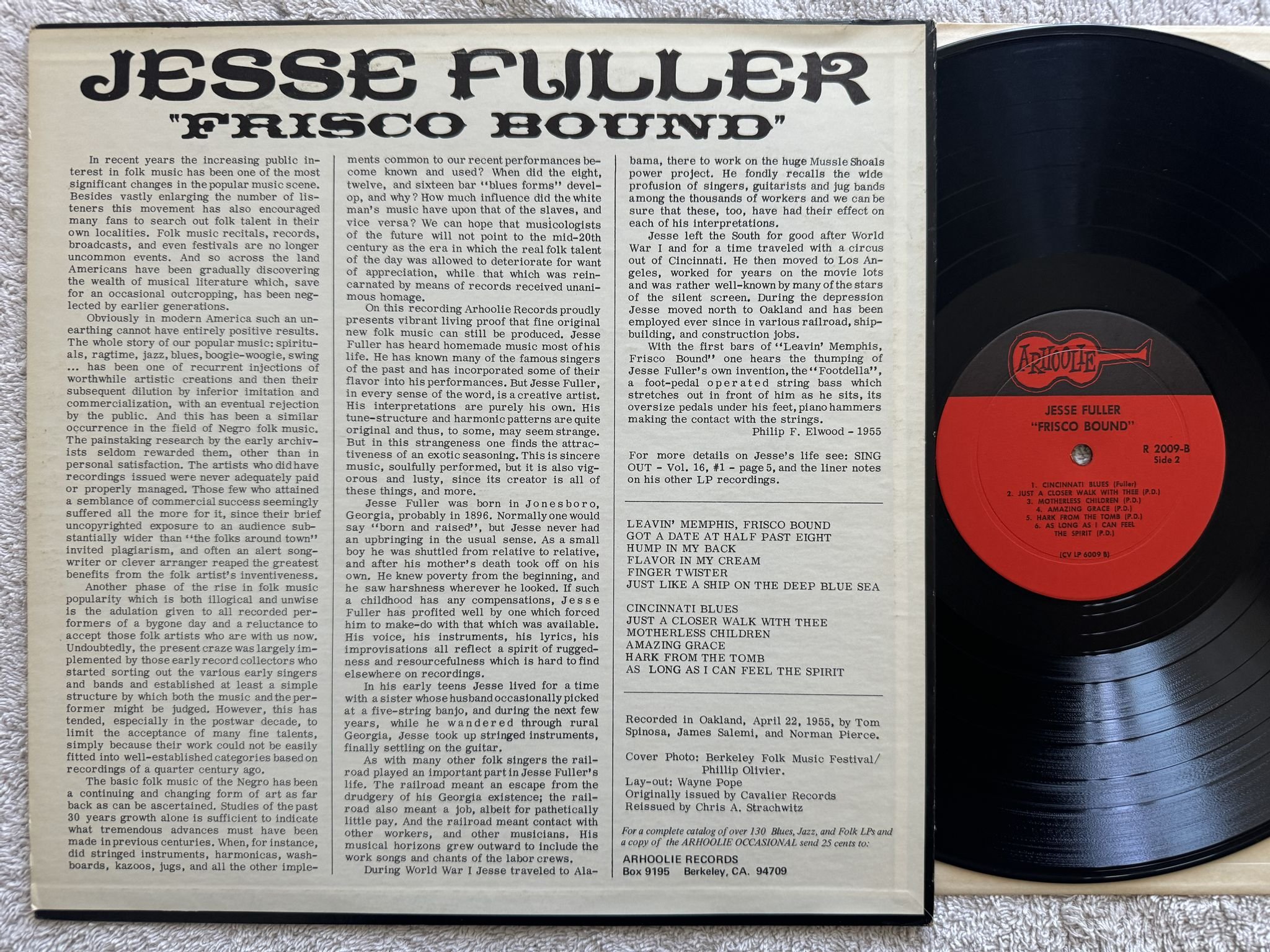 Omslagsbild för skivan JESSE FULLER frisco bound LP re US ARHOOLIE R 2009 *** COUNTRY BLUES ***