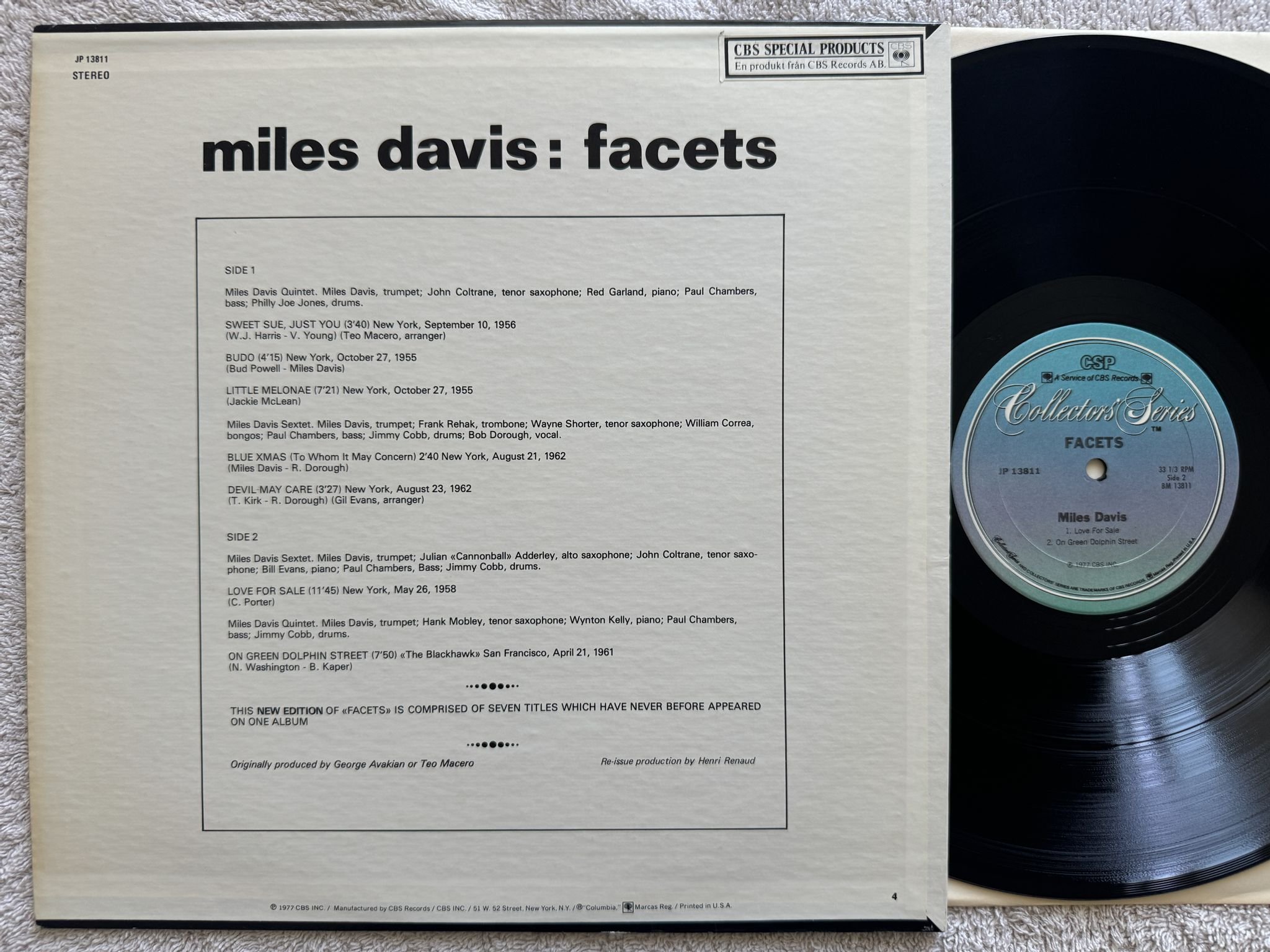 Omslagsbild för skivan MILES DAVIS facets LP US CSP JP 13811