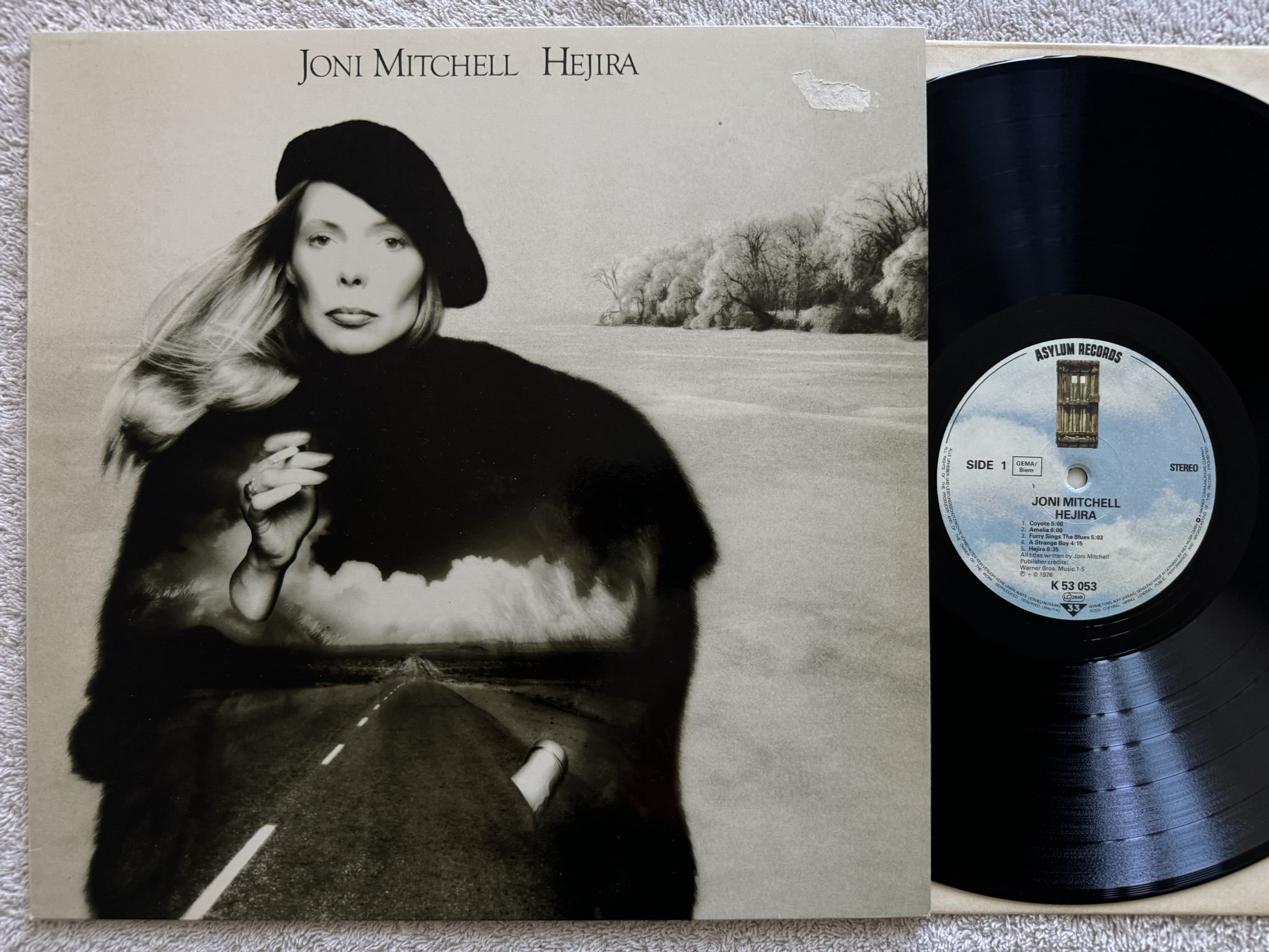 Omslagsbild för skivan JONI MITCHELL heijira LP Ger ASYLUM K 53053