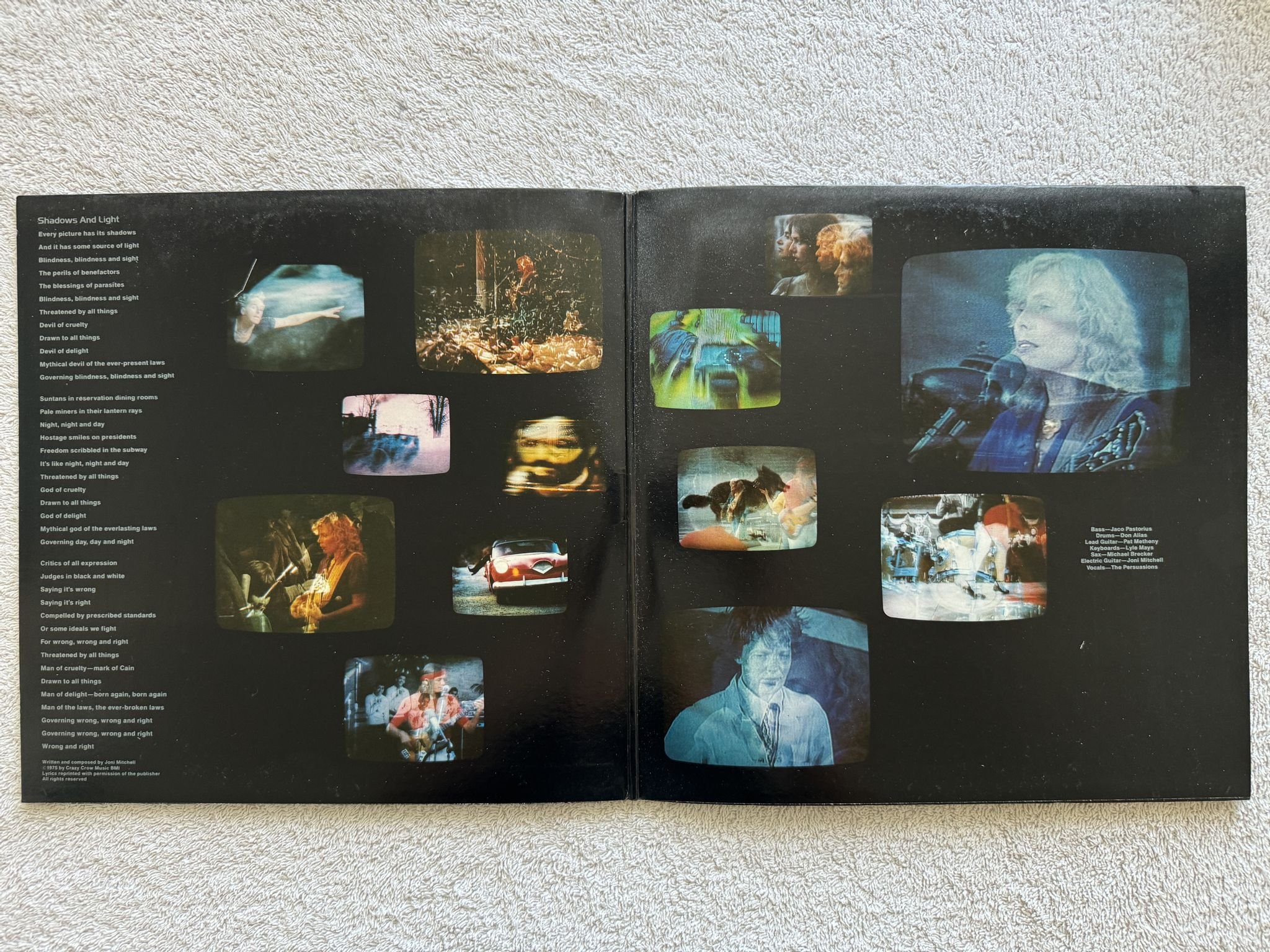 Omslagsbild för skivan JONI MITCHELL shadows and light 2xLP US ASYLUM BB-704 SP