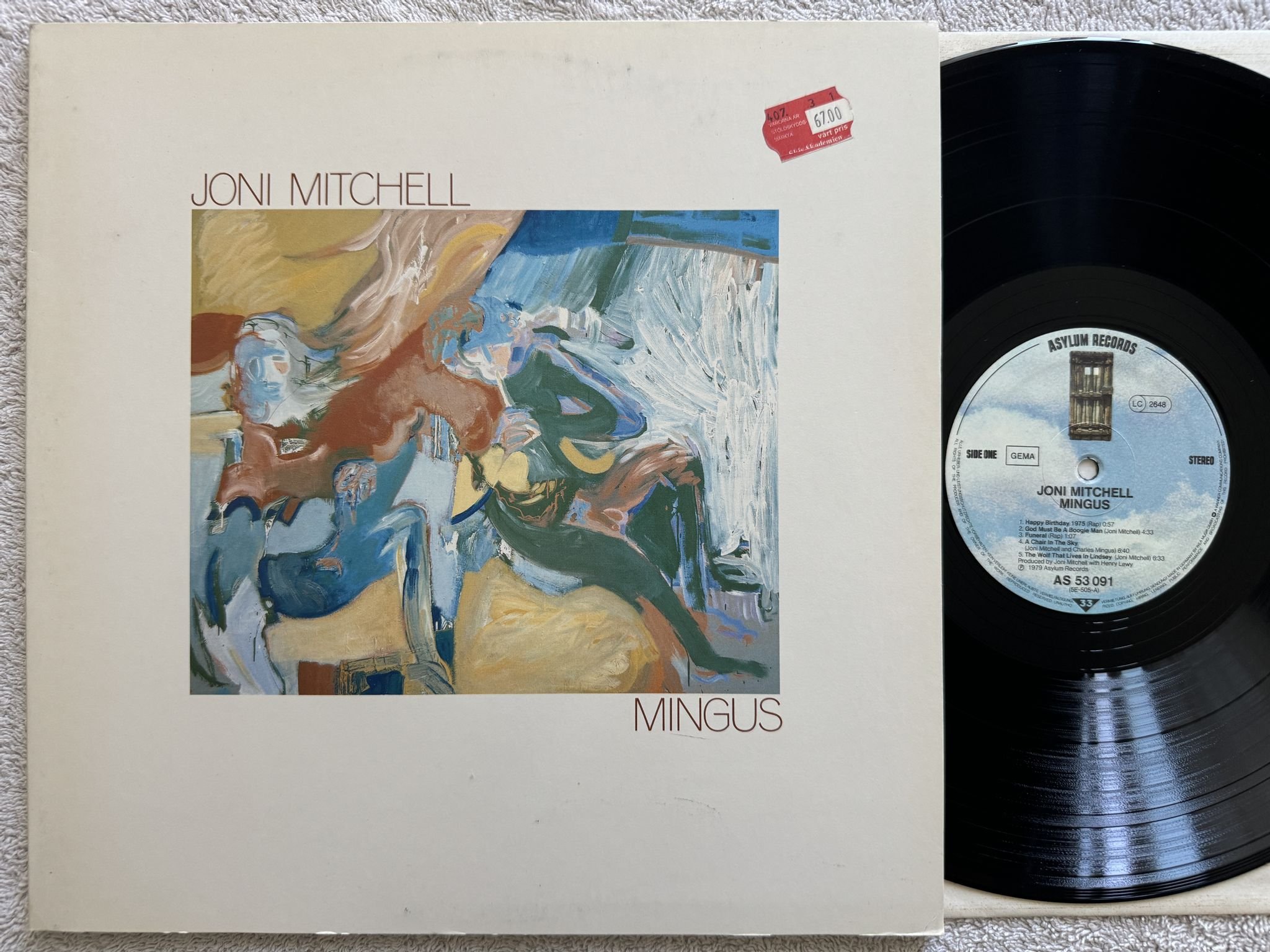 Omslagsbild för skivan JONI MITCHELL mingus LP Ger ASYLUM AS 53091