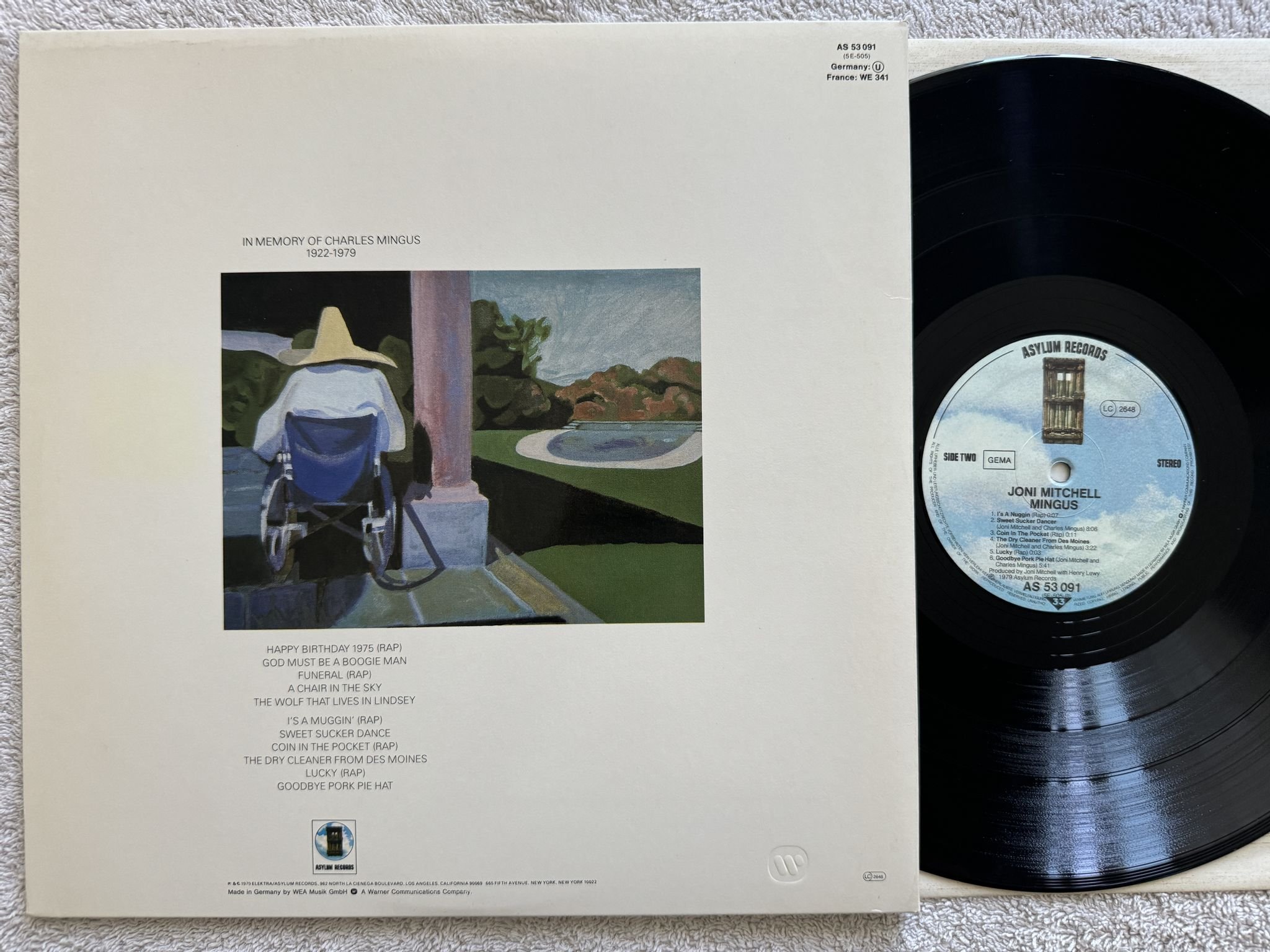 Omslagsbild för skivan JONI MITCHELL mingus LP Ger ASYLUM AS 53091
