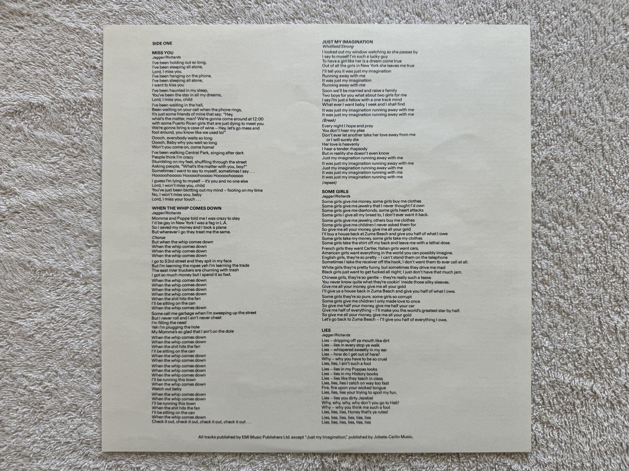 Omslagsbild för skivan THE ROLLING STONES some girls LP re ncb 7C 064-61016