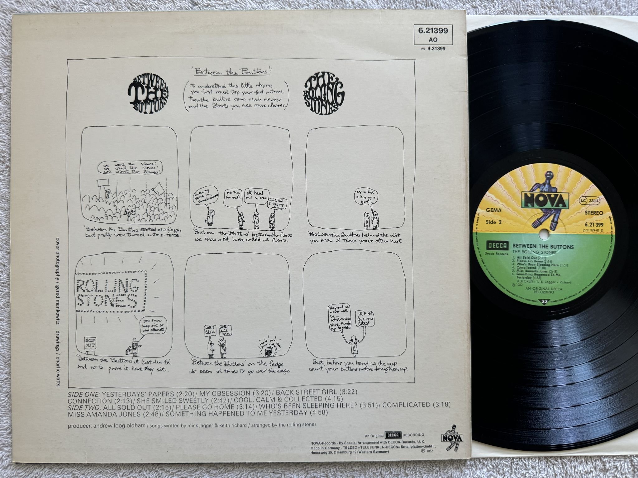 Omslagsbild för skivan THE ROLLING STONES between the buttons LP re Ger NOVA 621399