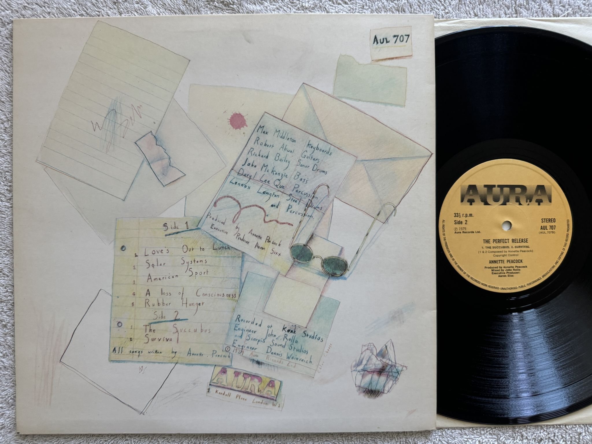 Omslagsbild för skivan ANNETTE PEACOCK the perfect release LP -79 UK AURA AUL 707