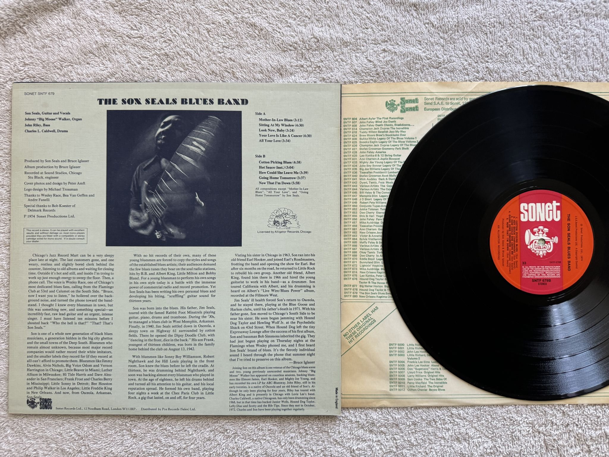 Omslagsbild för skivan THE SON SEALS BLUES BAND s/t LP -74 UK SONET SNTF 679