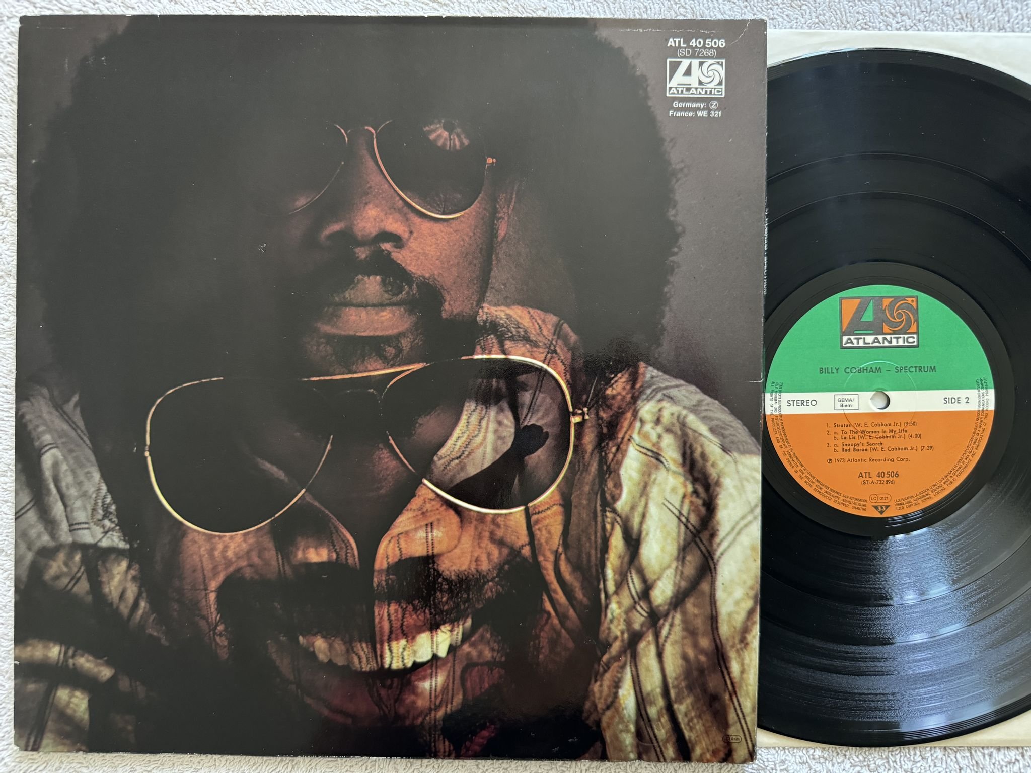 Omslagsbild för skivan BILLY COBHAM spectrum LP re Ger ATLANTIC ATLANTA 40506 *** FUSION CLASSIC ***