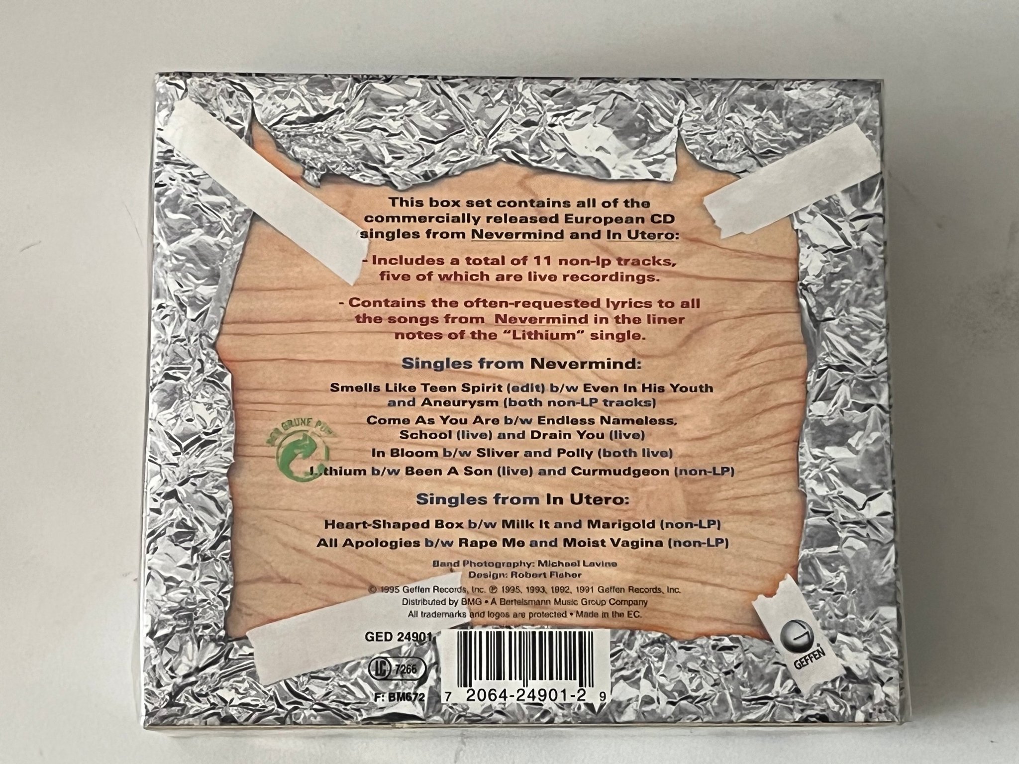 Omslagsbild för skivan NIRVANA Singles 6xCD-Single -95 GEFFEN GED 24901 ** STILL SEALED **