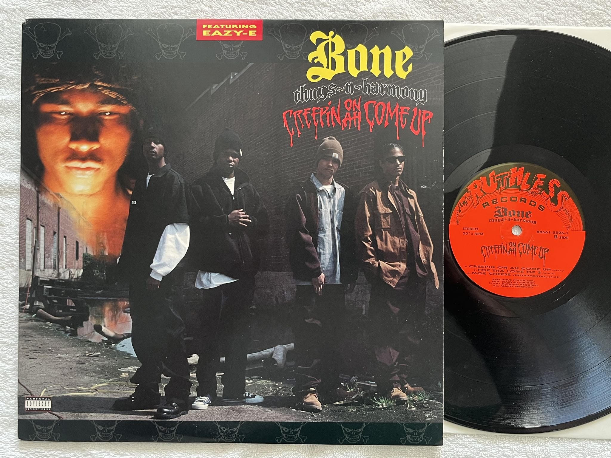 Omslagsbild för skivan BONE THUGS-N-HARMONY Creepin On Ah Come Up LP -94 US RUTHLESS 88561-5526-1