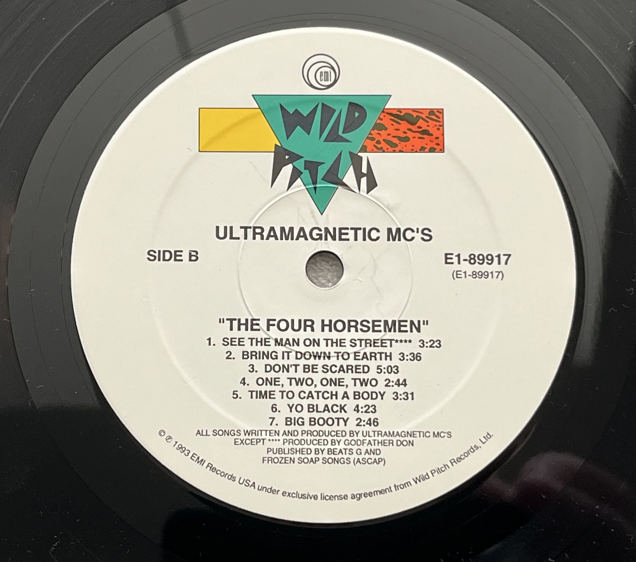 Omslagsbild för skivan ULTRAMAGNETIC MC'S the four horsemen LP -93 US WILD PITCH E1-89917