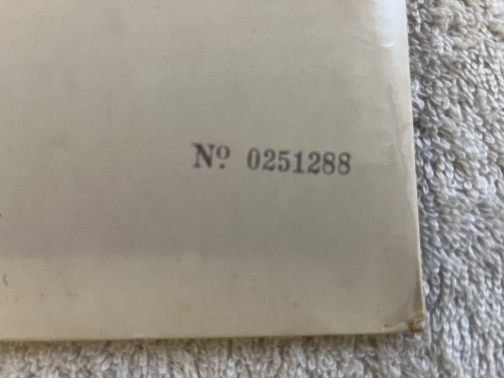 Omslagsbild för skivan THE BEATLES white album 2xLP -68 UK APPLE PCS 7067/8 ** Numbered #0251288 **