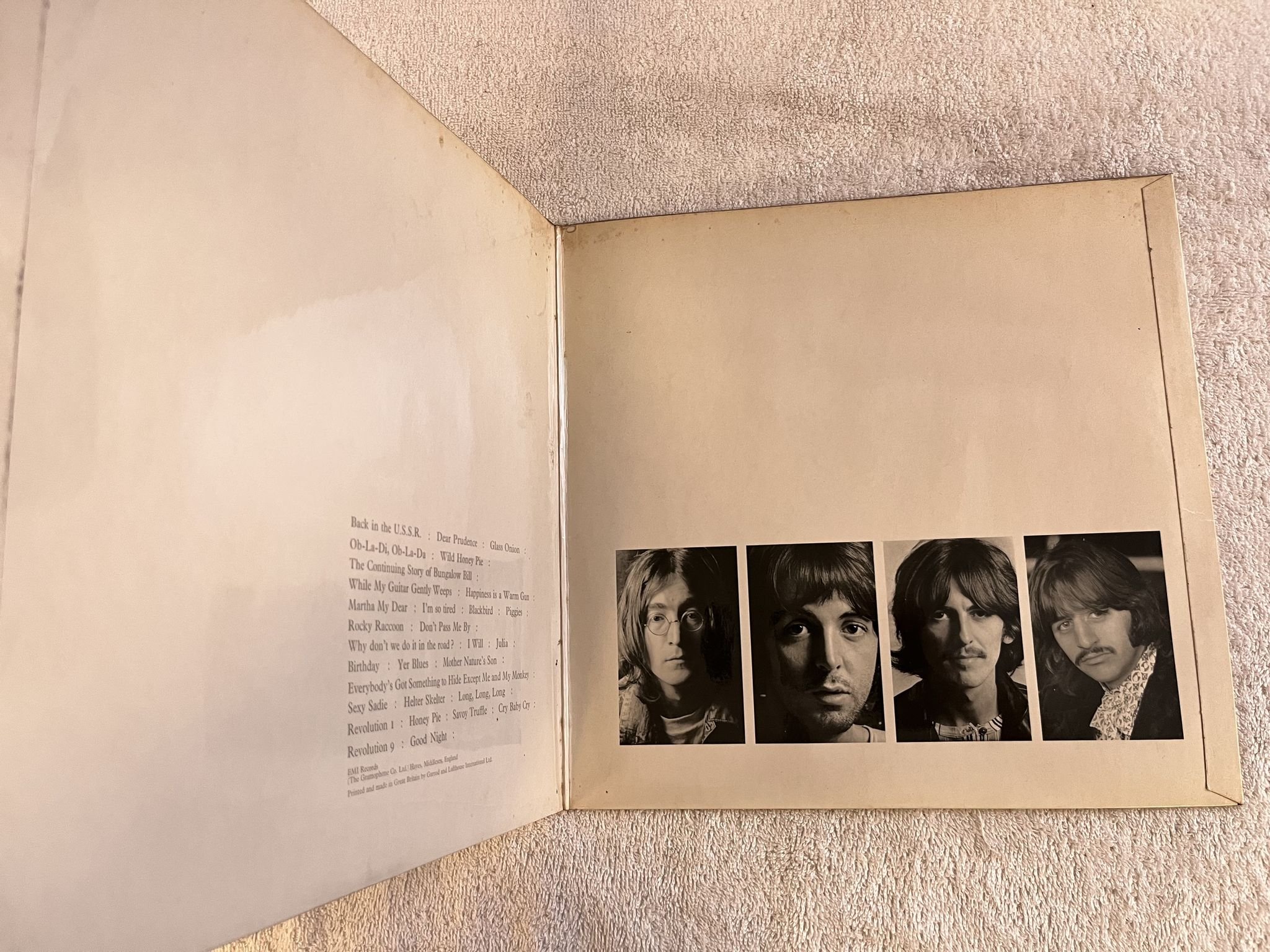 Omslagsbild för skivan THE BEATLES white album 2xLP -68 UK APPLE PCS 7067/8 ** Numbered #0251288 **