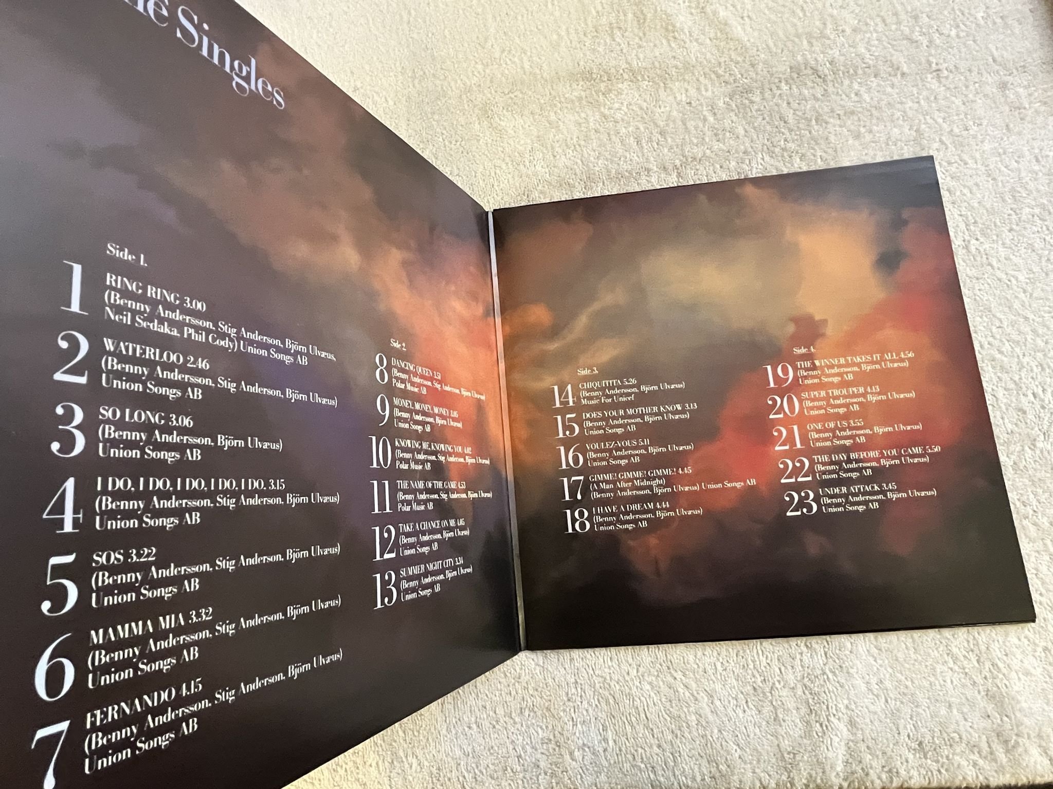 Omslagsbild för skivan ABBA The Singles (The First Ten Years) 2xLP -82 Swe POLAR POLMD 400-401 promo