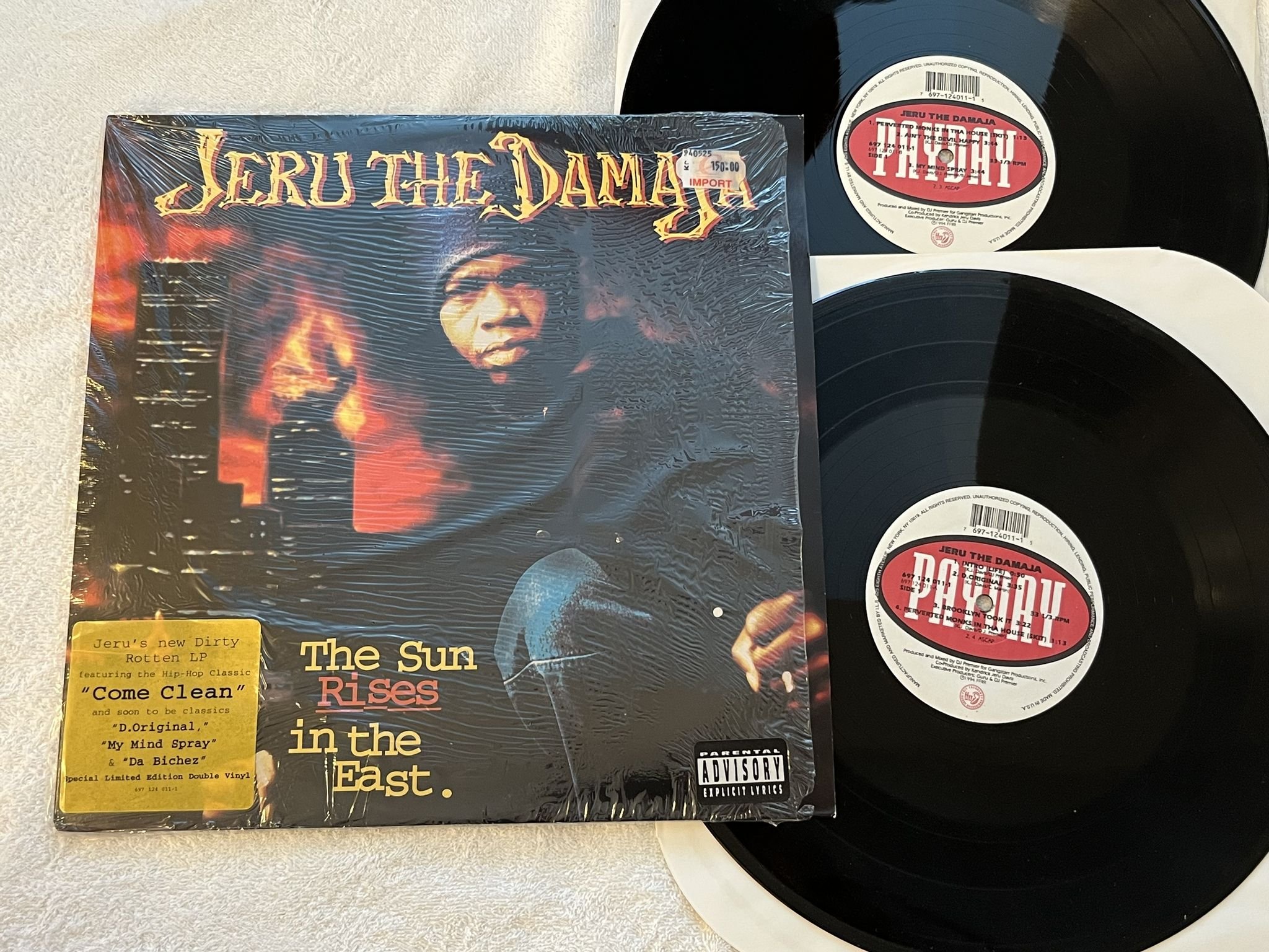 Omslagsbild för skivan JERU THE DAMAJA the sun rises the east 2xLP -94 US PAYDAY 697-124-011-1