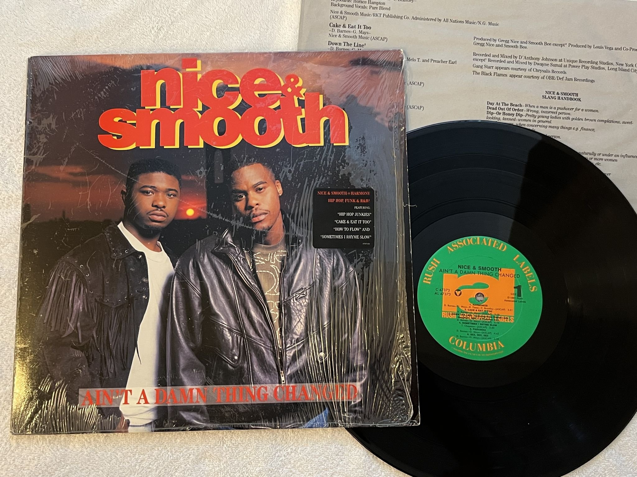 Omslagsbild för skivan NICE & SMOOTH Ain't A Damn Thing Changed LP -91 US RUSH ASSOCIATED C 47373