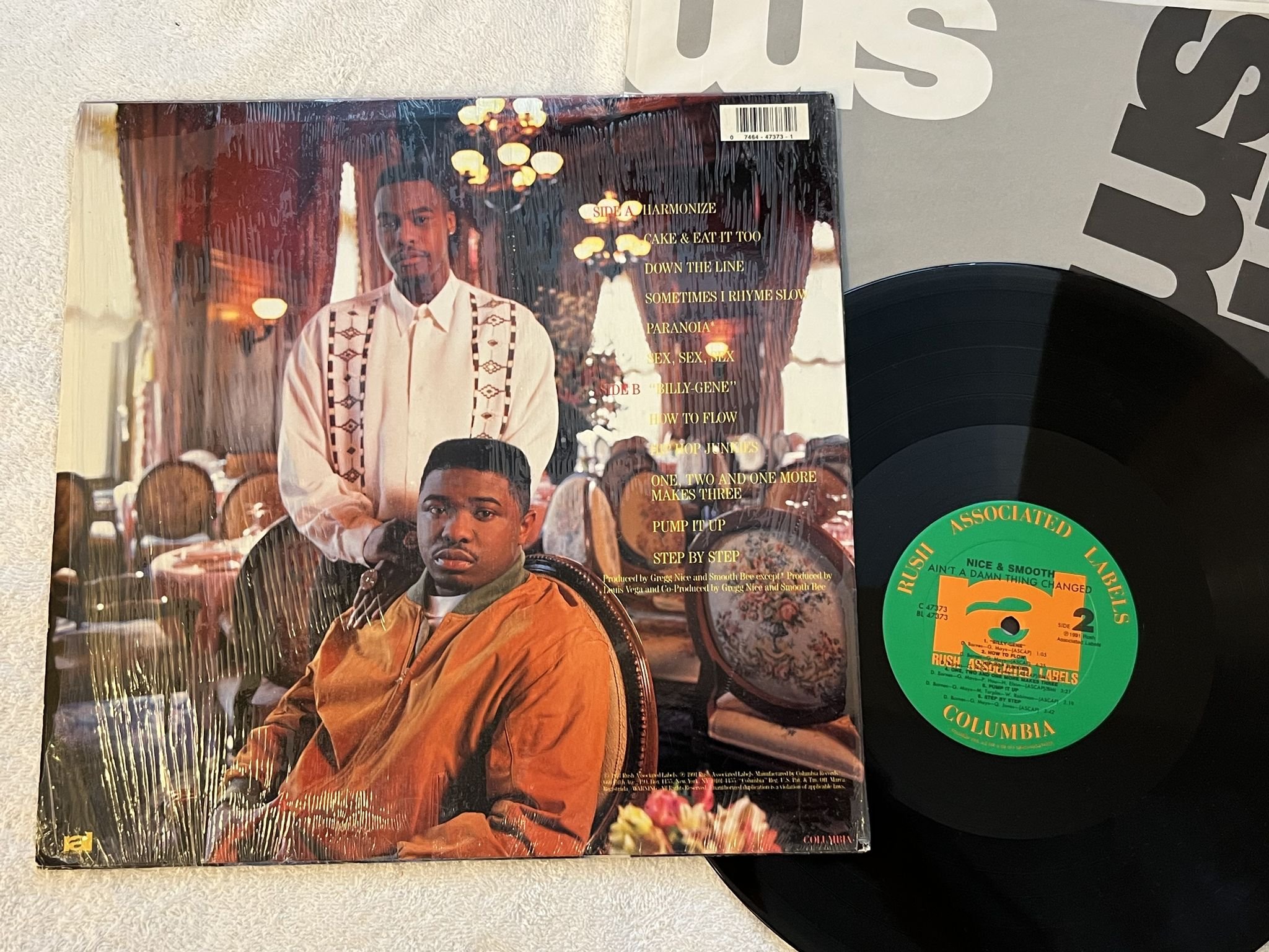 Omslagsbild för skivan NICE & SMOOTH Ain't A Damn Thing Changed LP -91 US RUSH ASSOCIATED C 47373