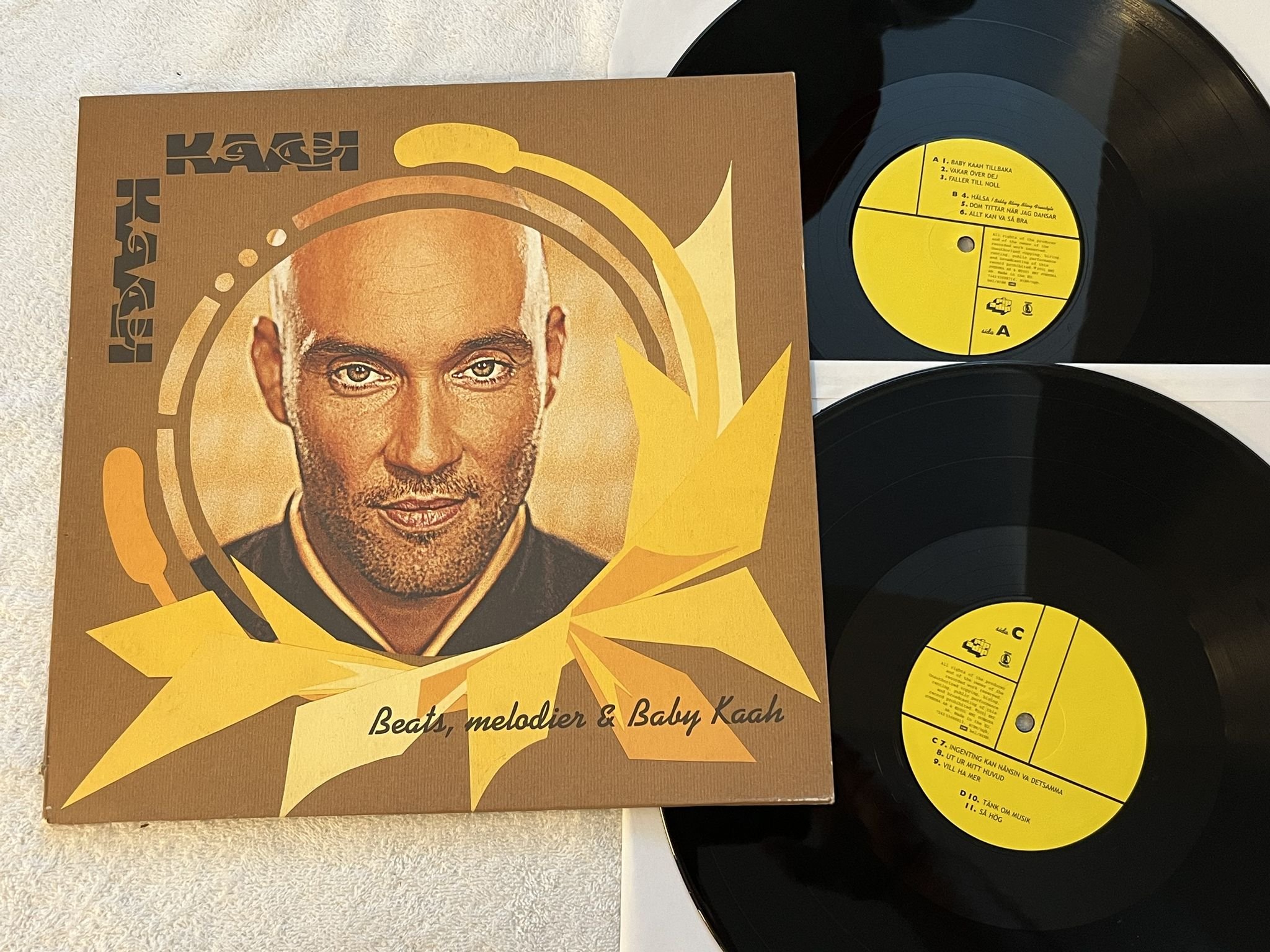 Omslagsbild för skivan KAAH Beats, Melodier & Baby Kaah 2xLP -Swe 2001 EMI 7243 5363891 7