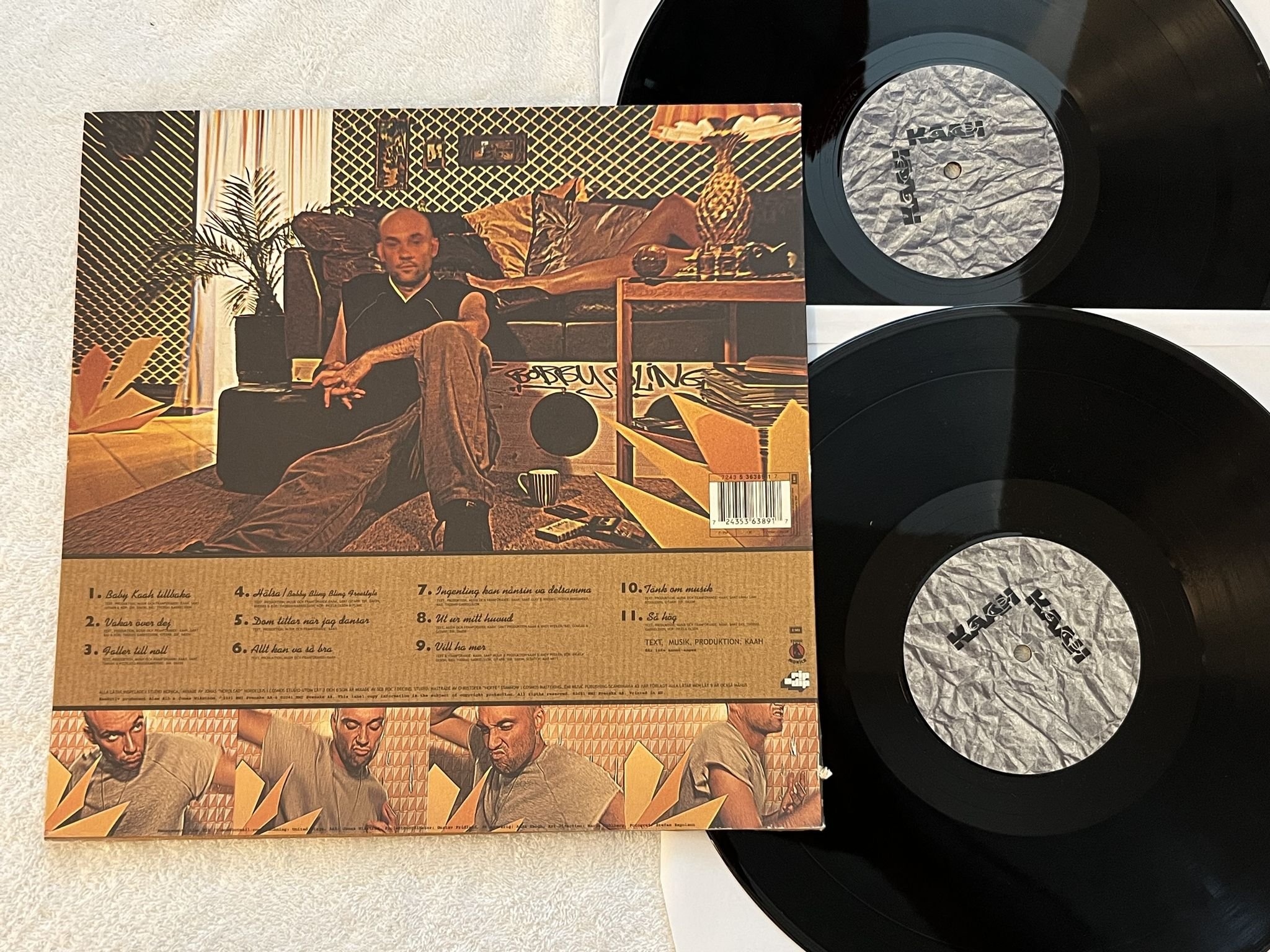 Omslagsbild för skivan KAAH Beats, Melodier & Baby Kaah 2xLP -Swe 2001 EMI 7243 5363891 7