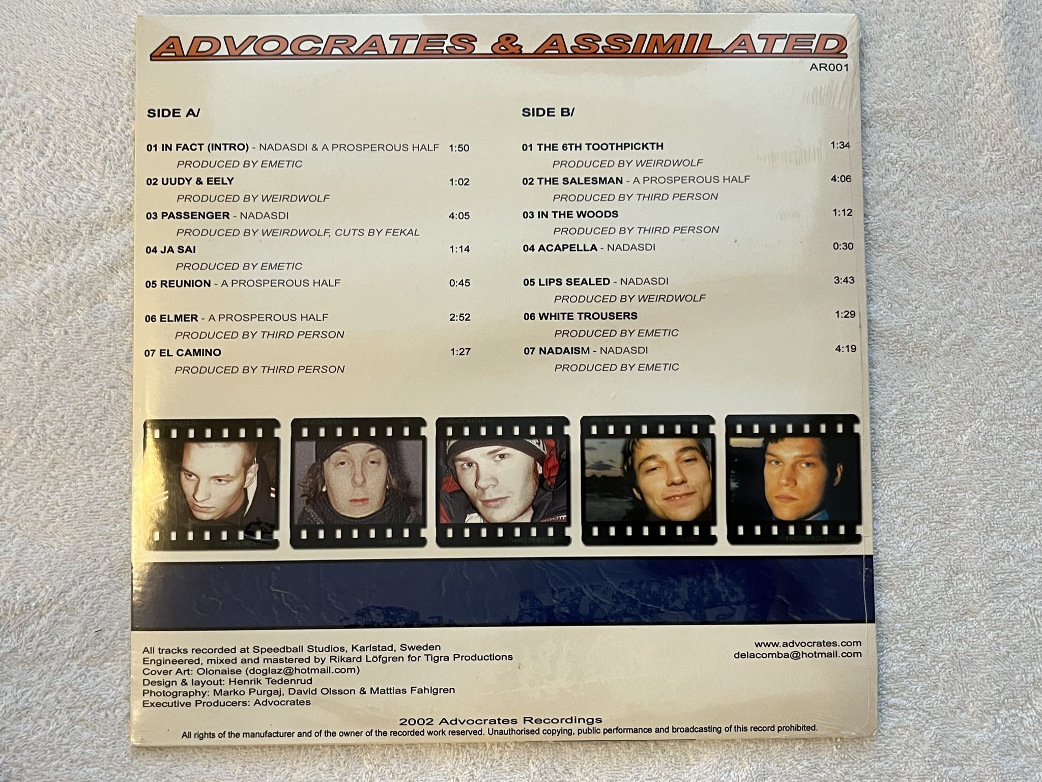 Omslagsbild för skivan Advocrates & Assimilated – The Rejected Relief LP 2002 AR001 ** STILL SEALED **