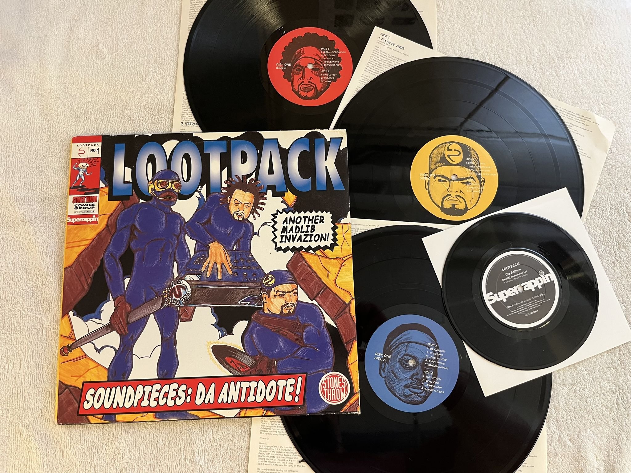 Omslagsbild för skivan LOOTPACK Soundpieces: Da Antidote! 3xLP + 7" Ger GROOVE ATTACK GAP042LP
