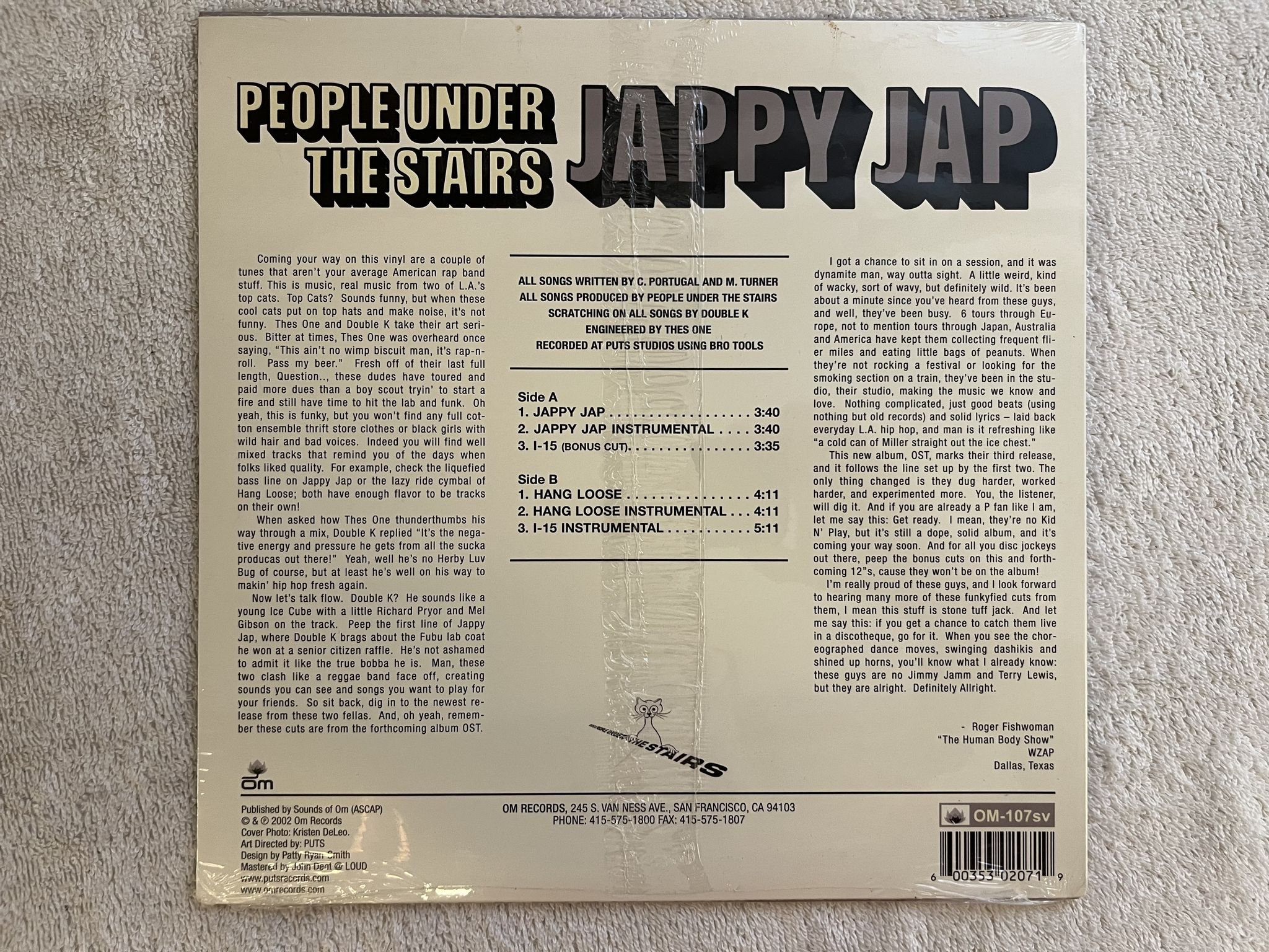 Omslagsbild för skivan PEOPLE UNDER THE STAIRS Jappy Jap 12" US 2002 OM RECORDS OM-107sv ** SEALED **