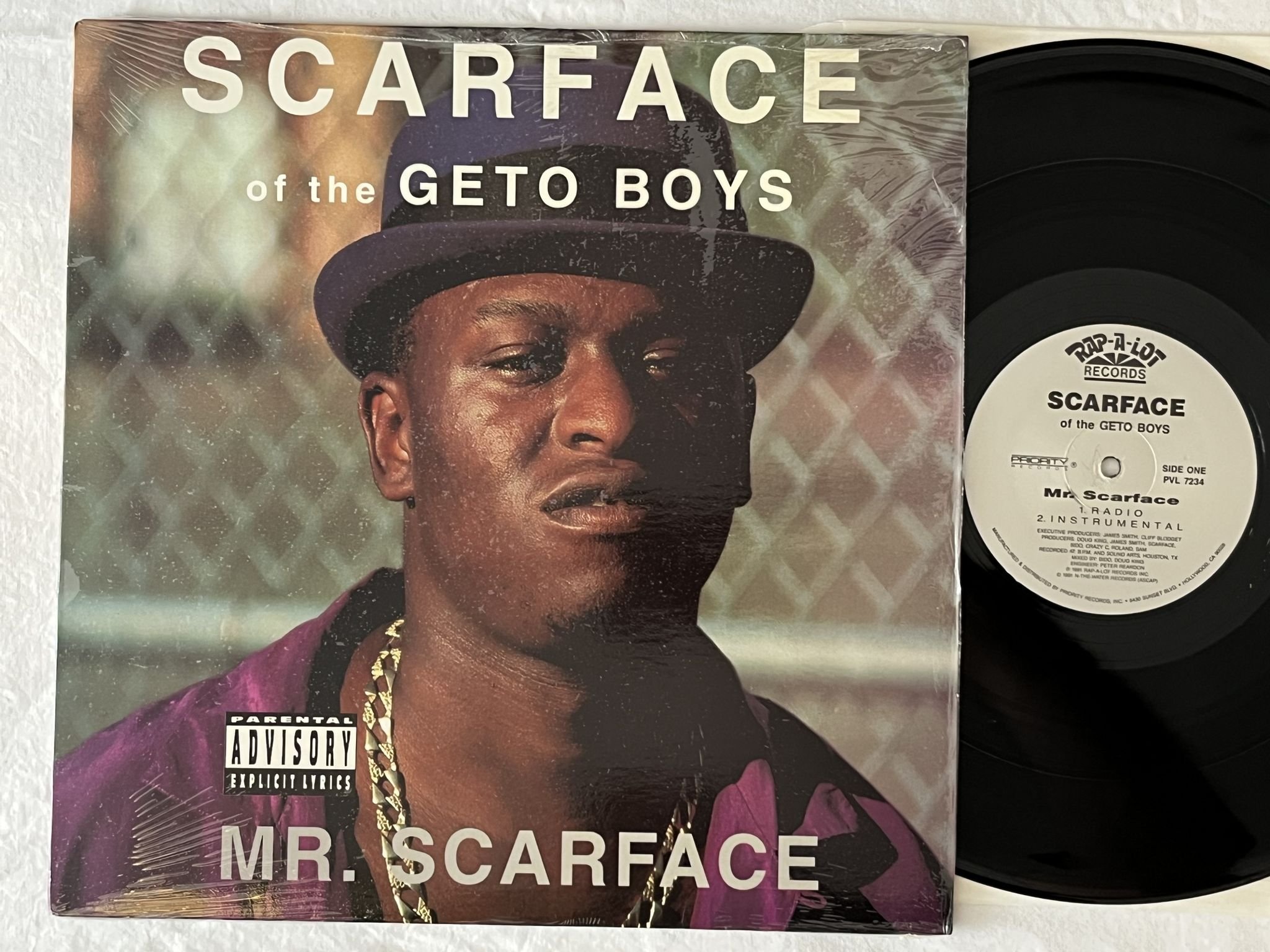 Omslagsbild för skivan SCARFACE Mr. Scarface 12" -91 US RAP-A-LOT RECORDS PVL 7234