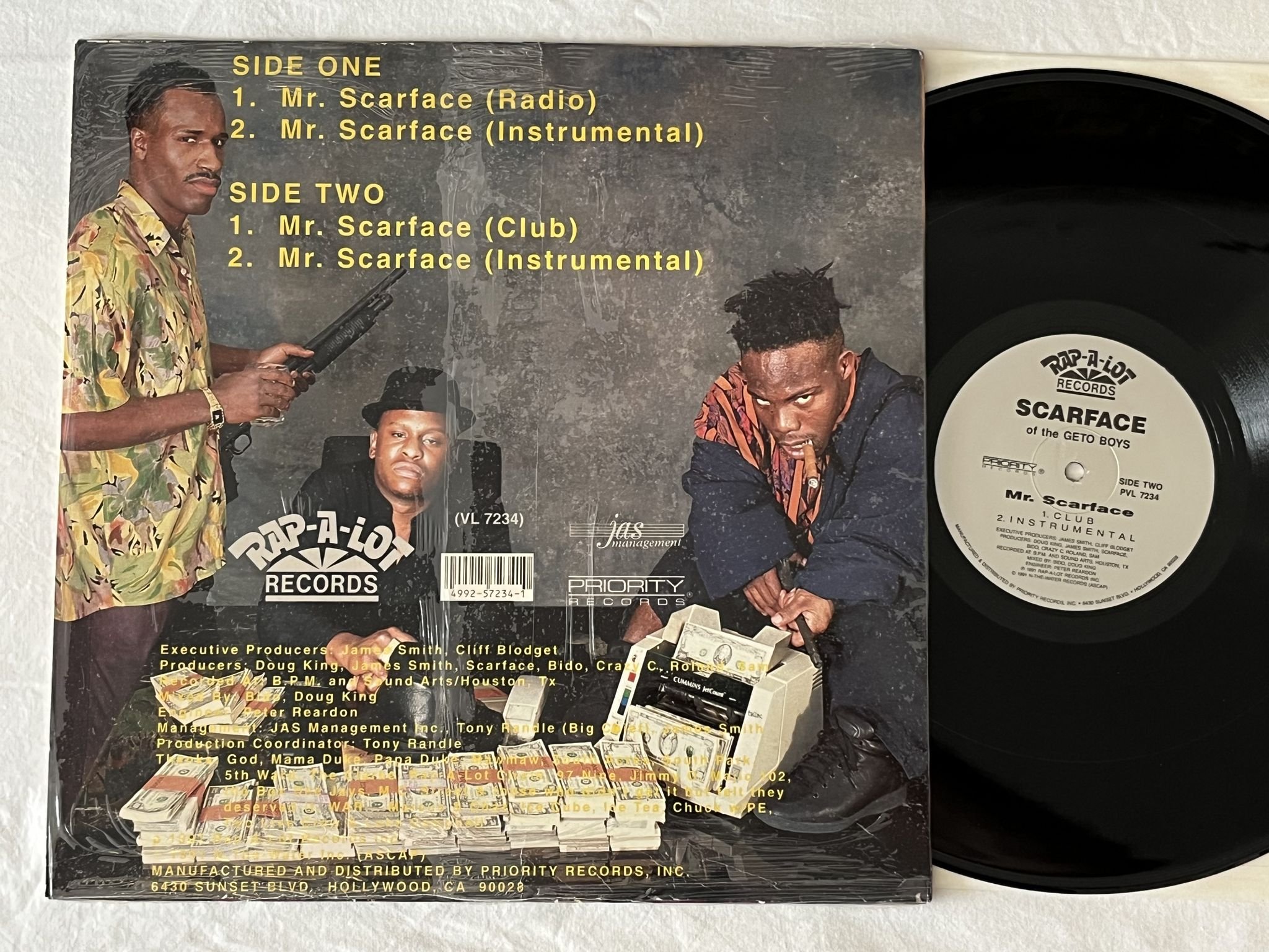 Omslagsbild för skivan SCARFACE Mr. Scarface 12" -91 US RAP-A-LOT RECORDS PVL 7234