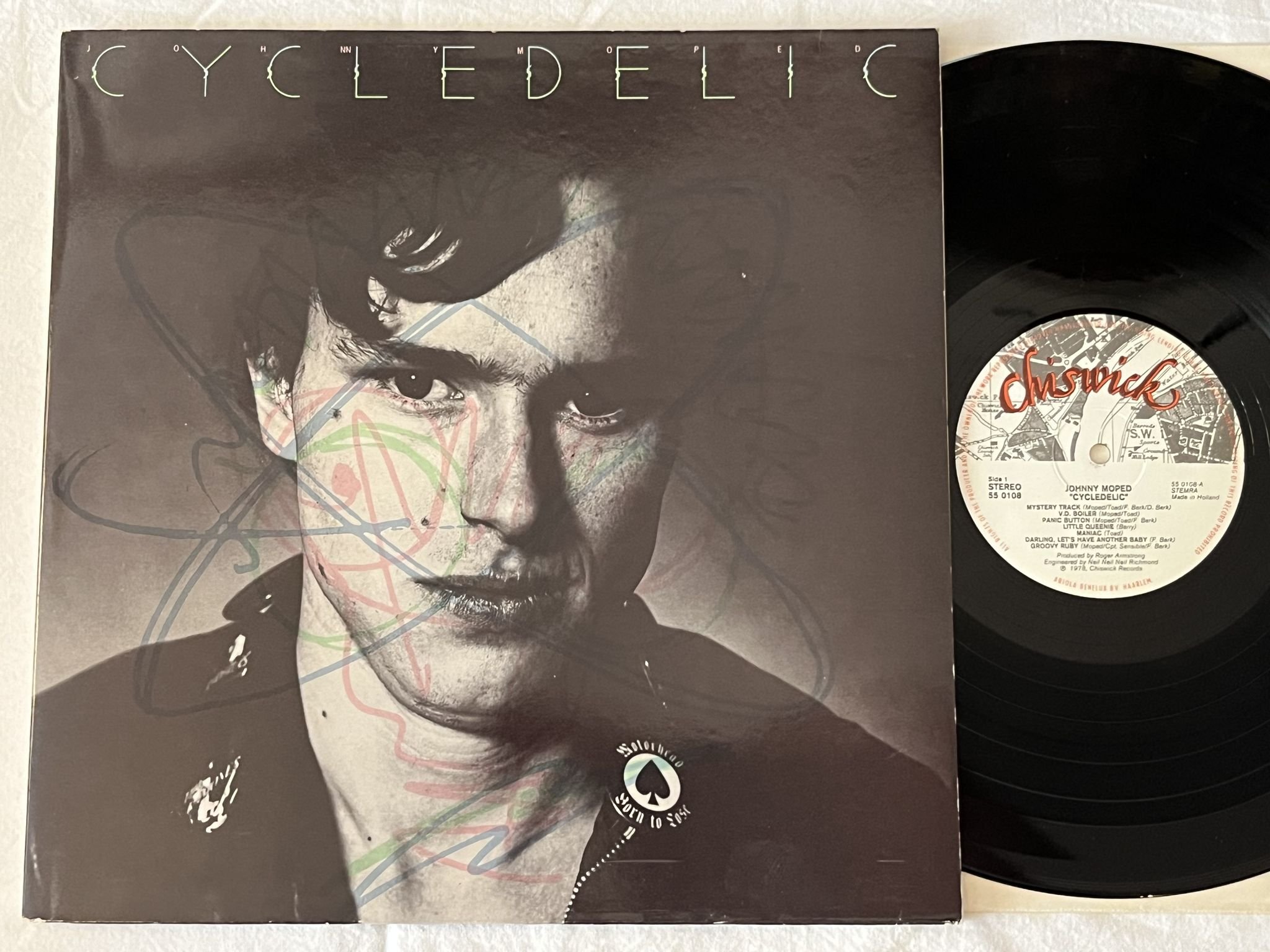 Omslagsbild för skivan JOHNNY MOPED cycledelic LP -78 Hol CHISWICK 55 0108 *** PUNK ROCK ***