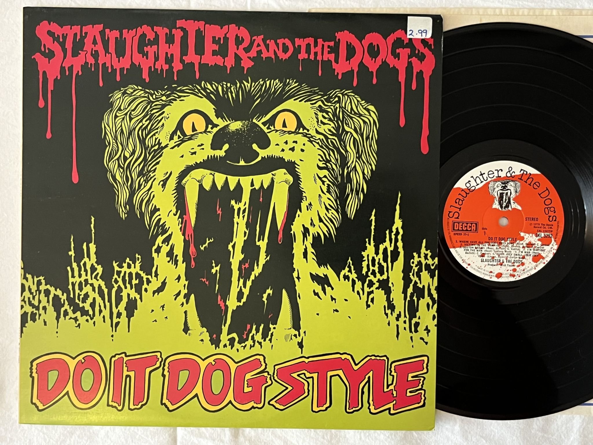 Omslagsbild för skivan SLAUGHTER & THE DOGS do it dog style LP -78 UK DECCA SKL 5292 ** PUNK ROCK **