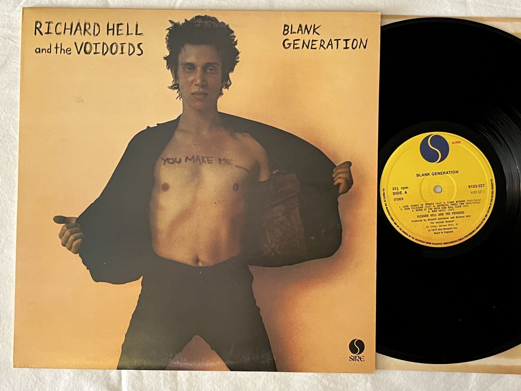 Omslagsbild för skivan RICHARD HELL & THE VOIDOIDS blank generation LP -77 UK SIRE 9103-327